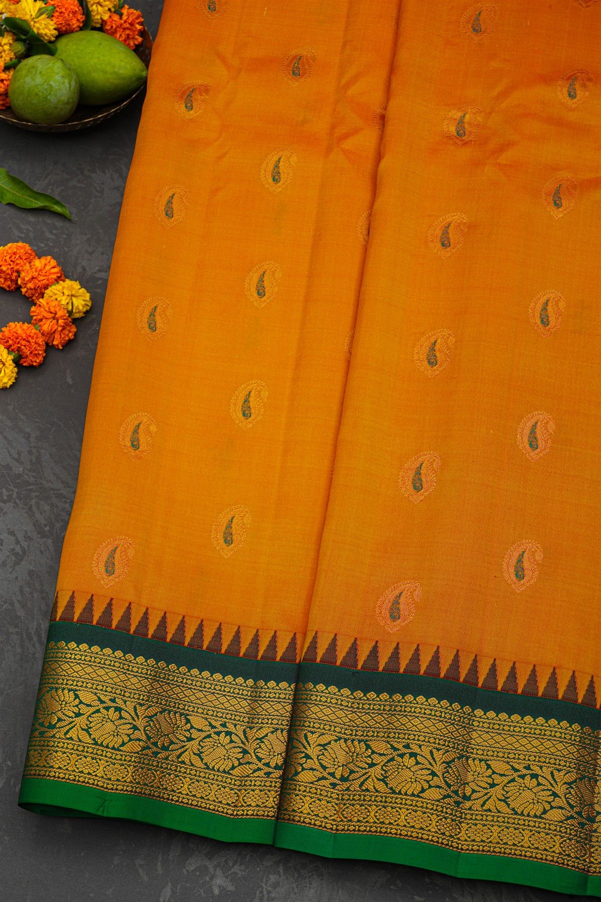 Gadwal Silk Orange Saree