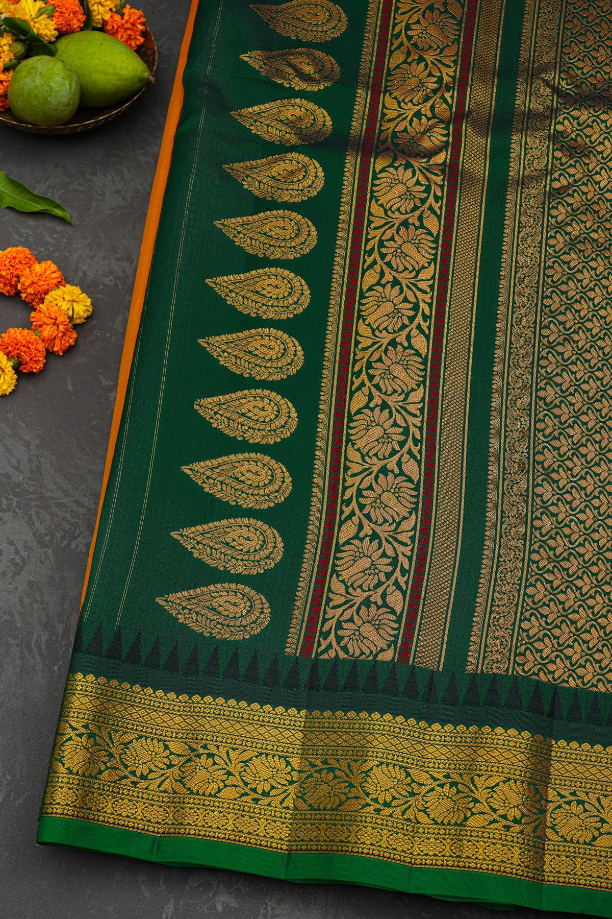 Gadwal Silk Orange Saree