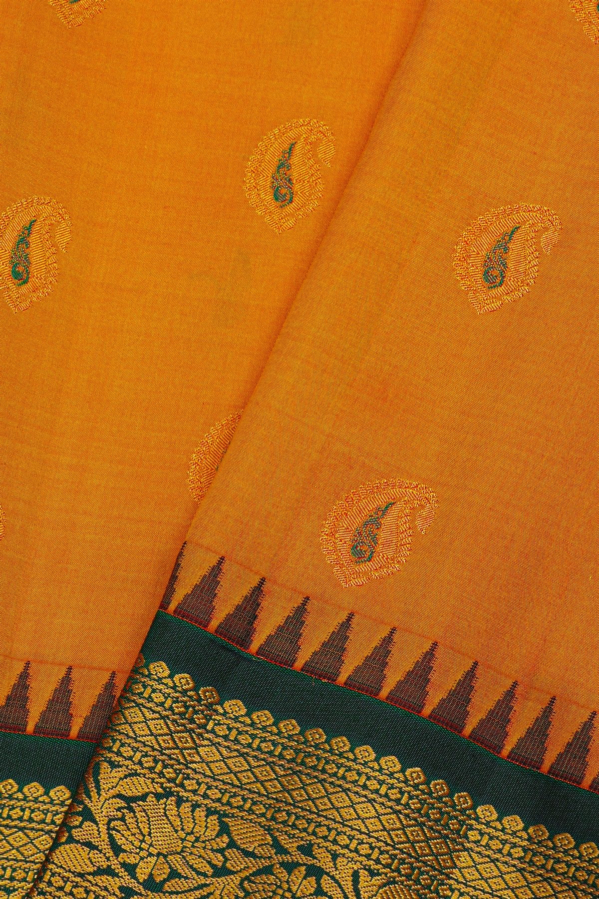 Gadwal Silk Orange Saree