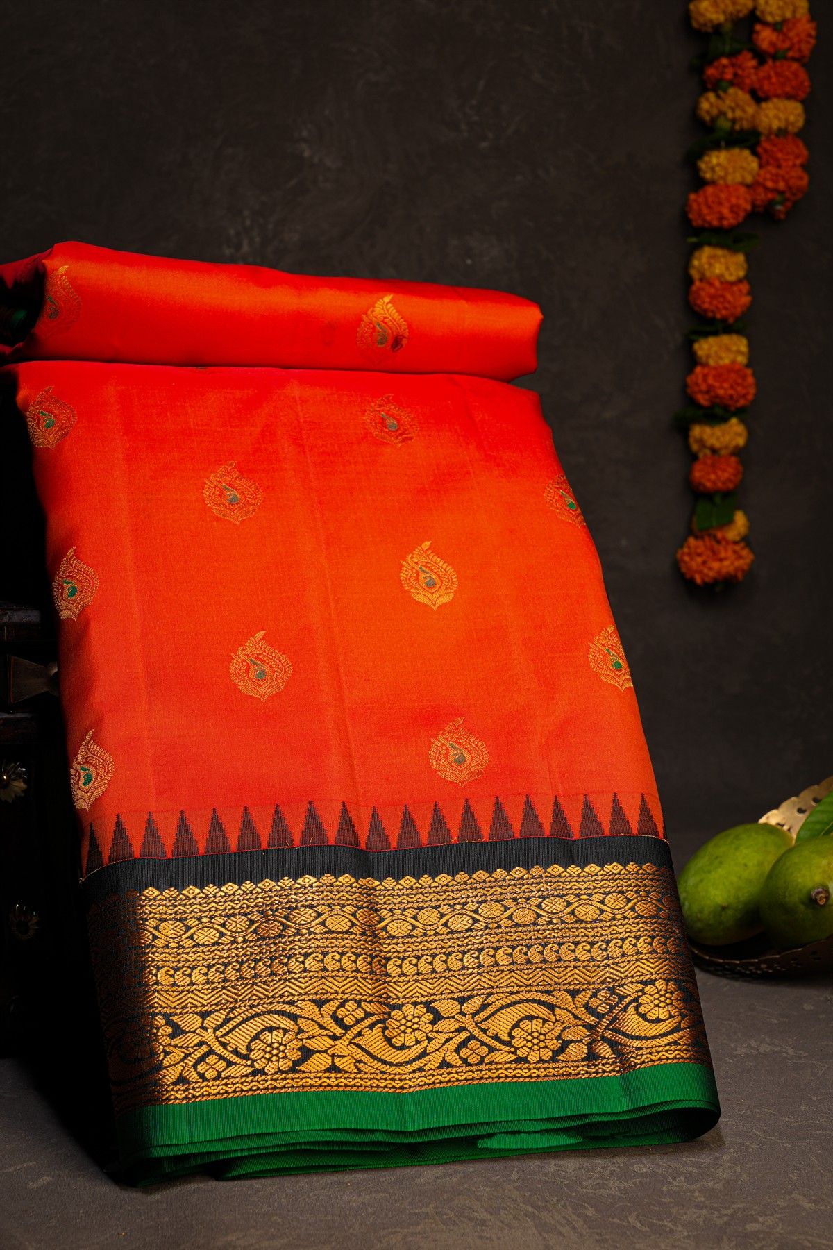 Gadwal Silk Red Saree