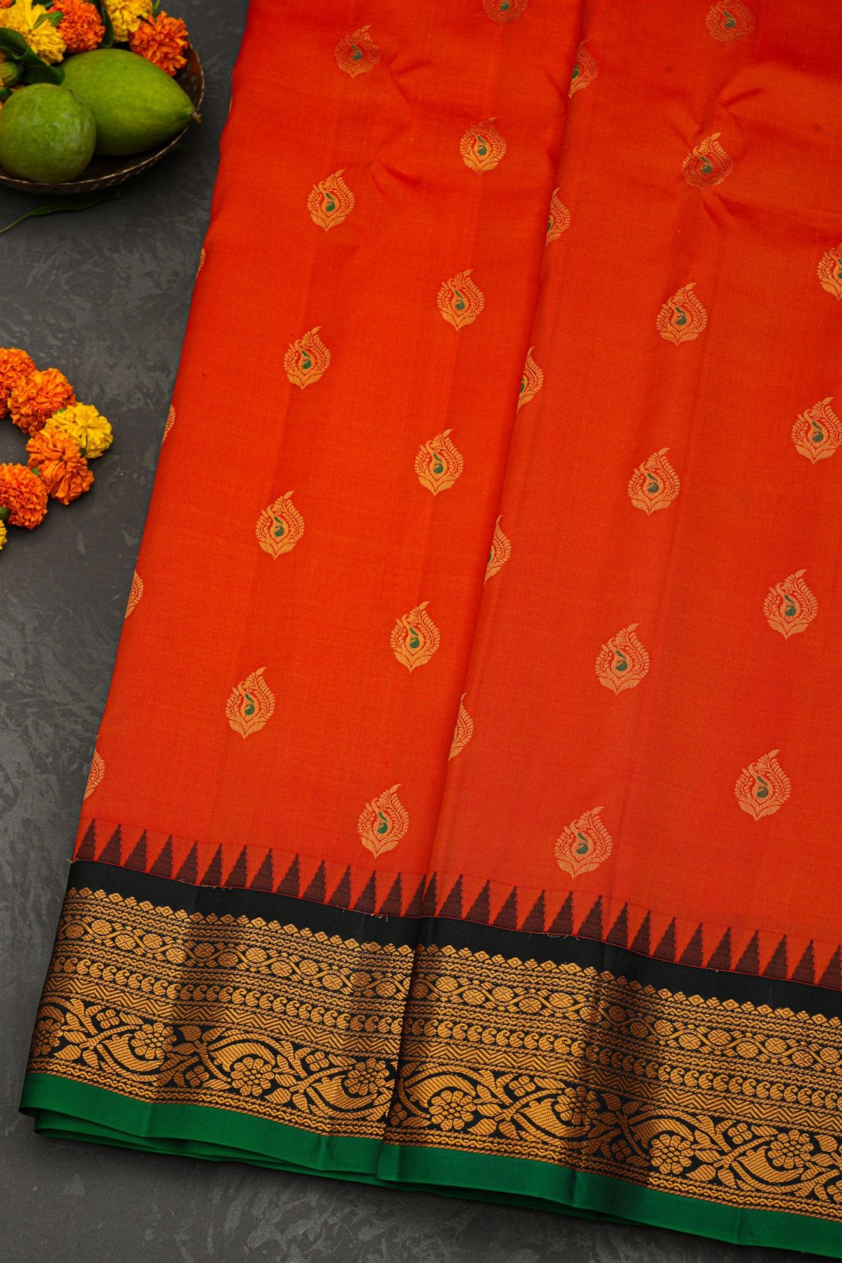 Gadwal Silk Red Saree
