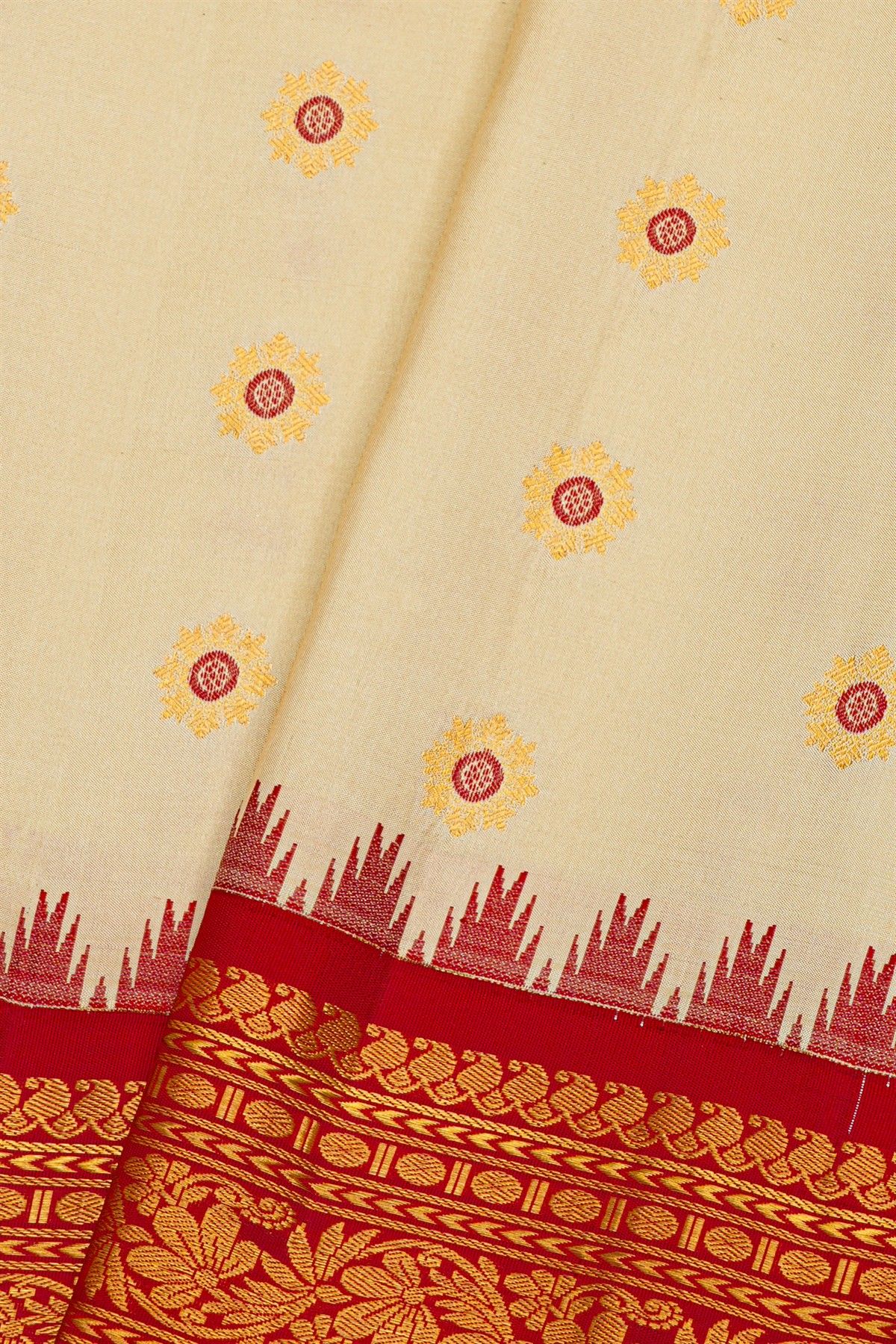 Gadwal Silk Cream Saree