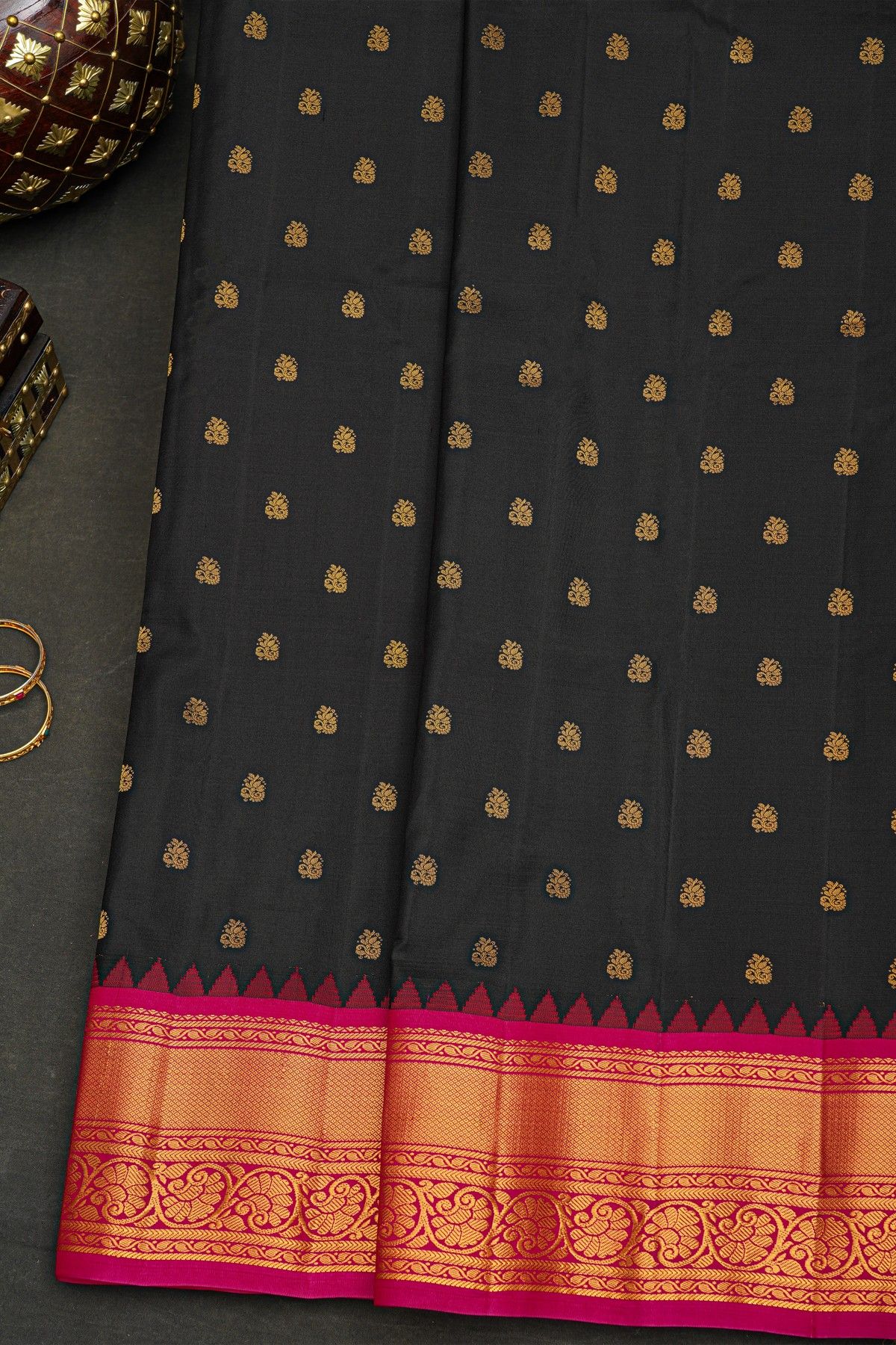 Gadwal Silk Black Saree