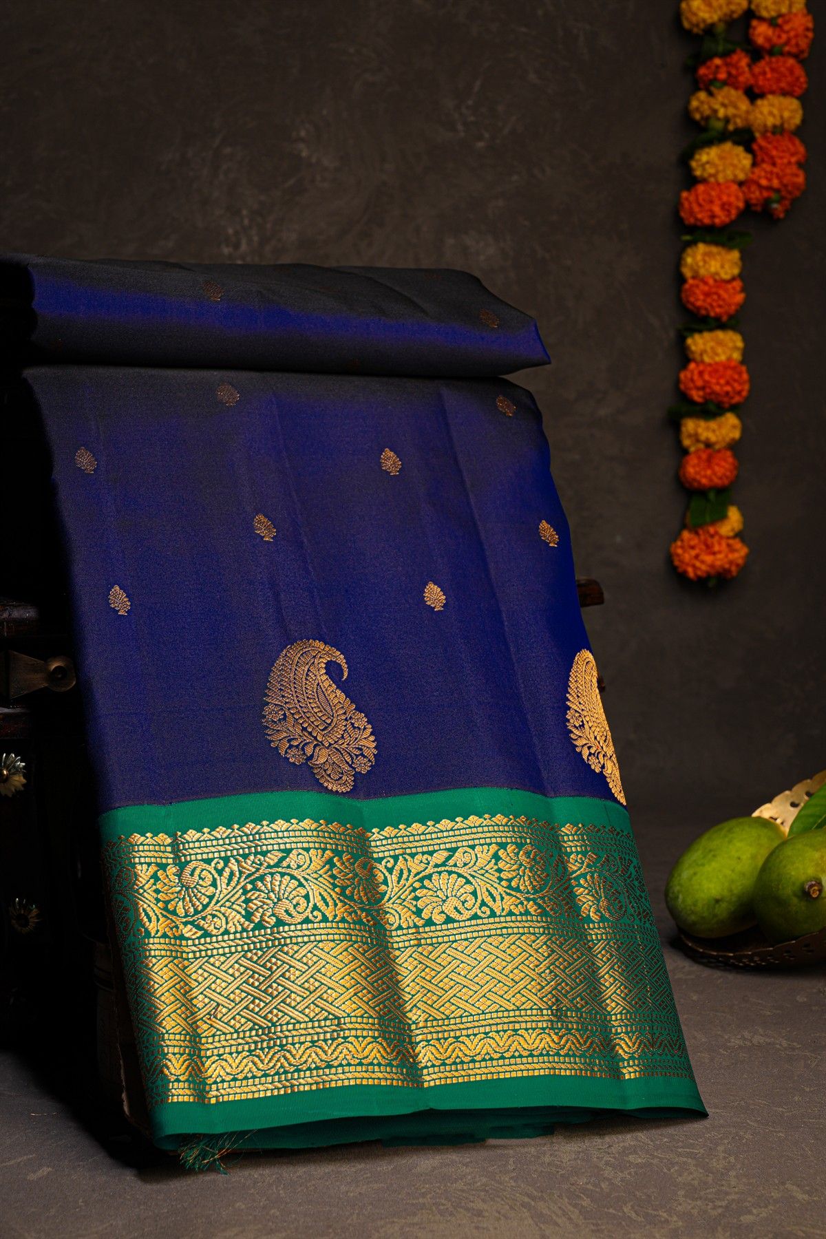 Gadwal Silk Royal Blue Saree
