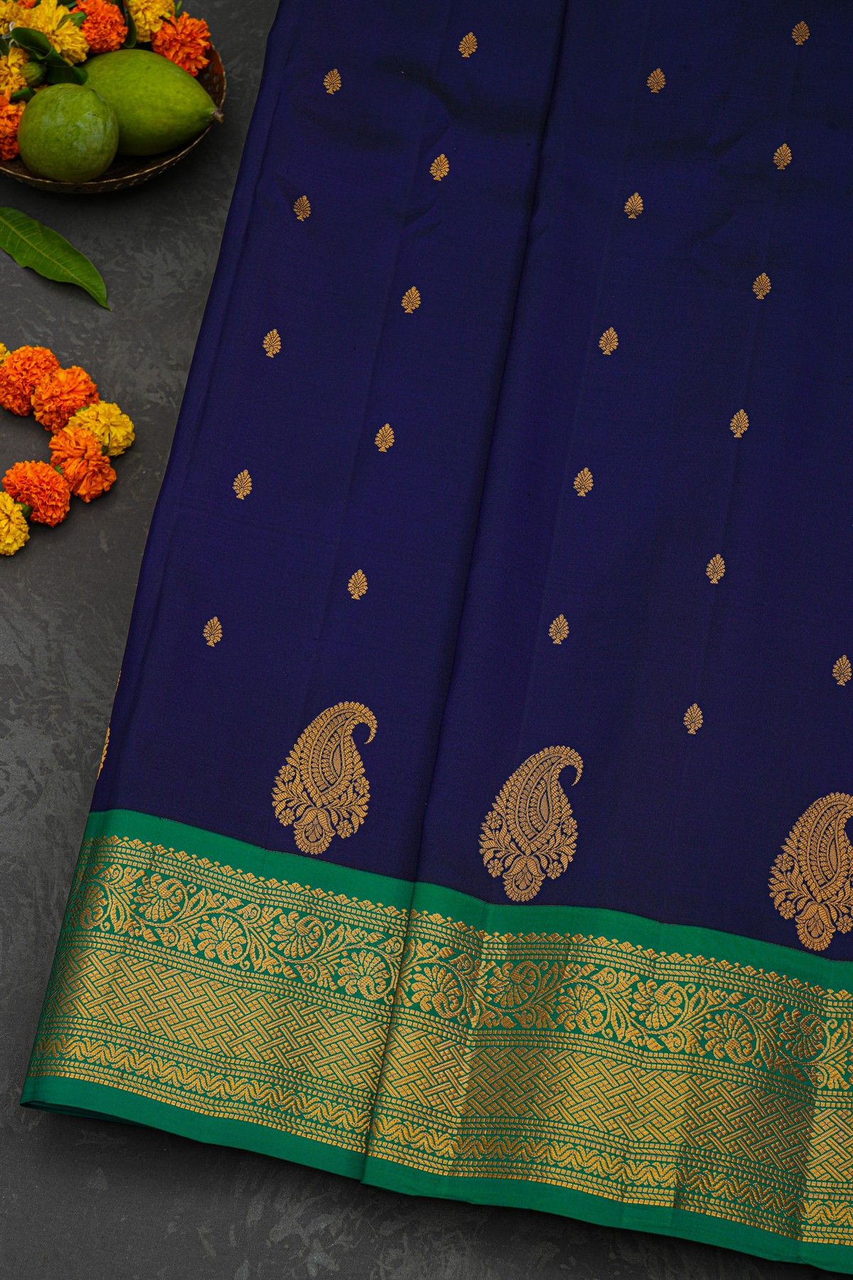 Gadwal Silk Royal Blue Saree