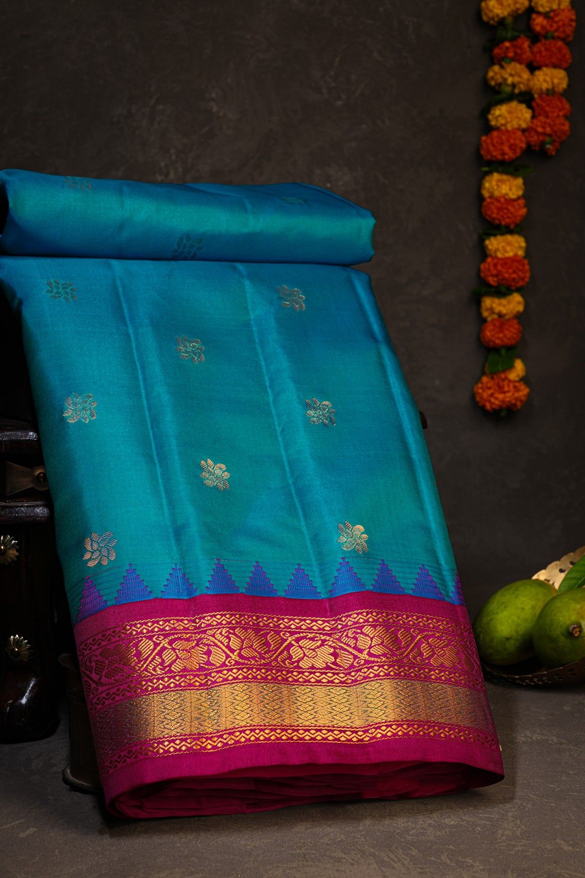 Gadwal Silk Blue Saree