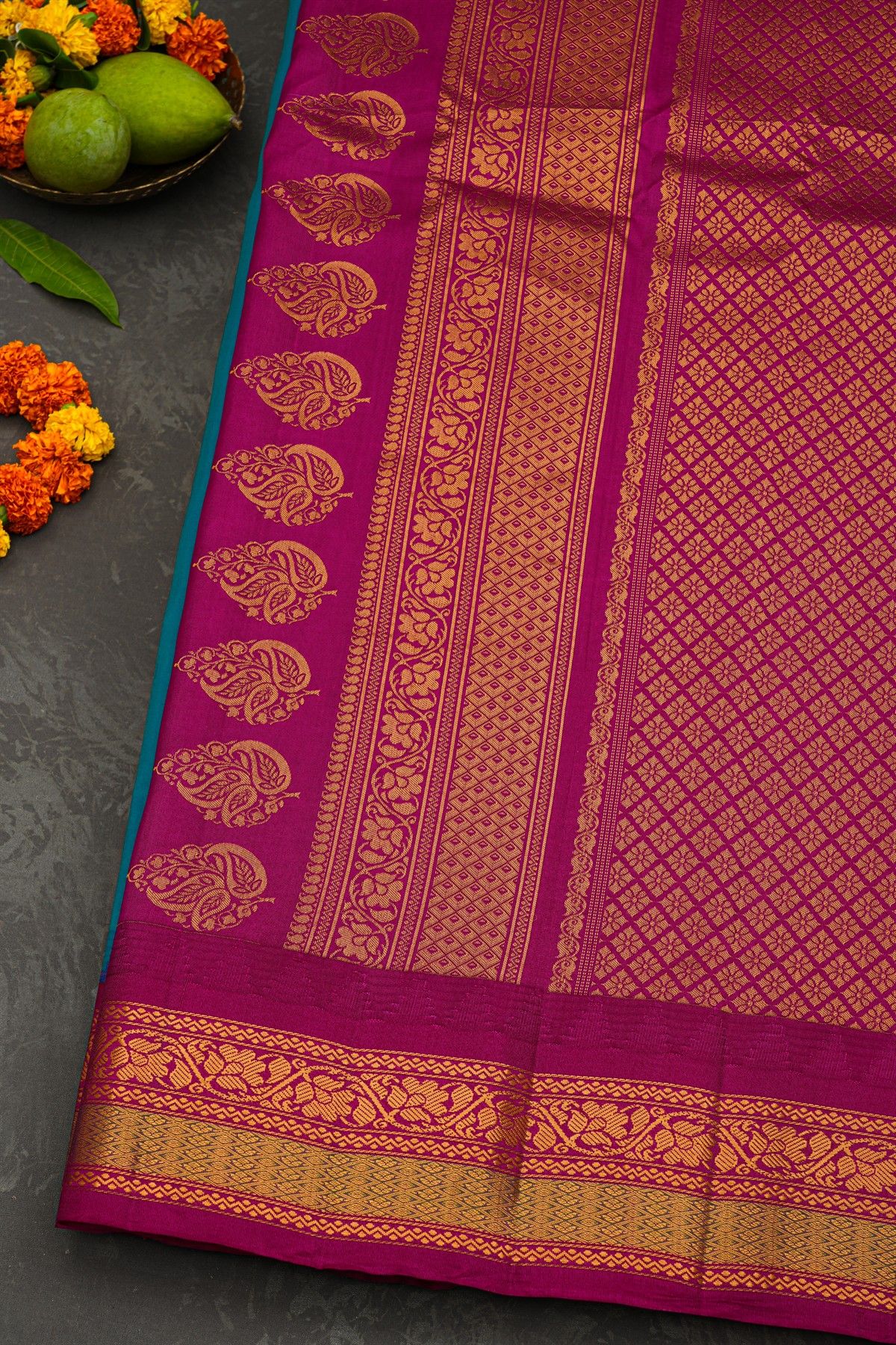 Gadwal Silk Blue Saree
