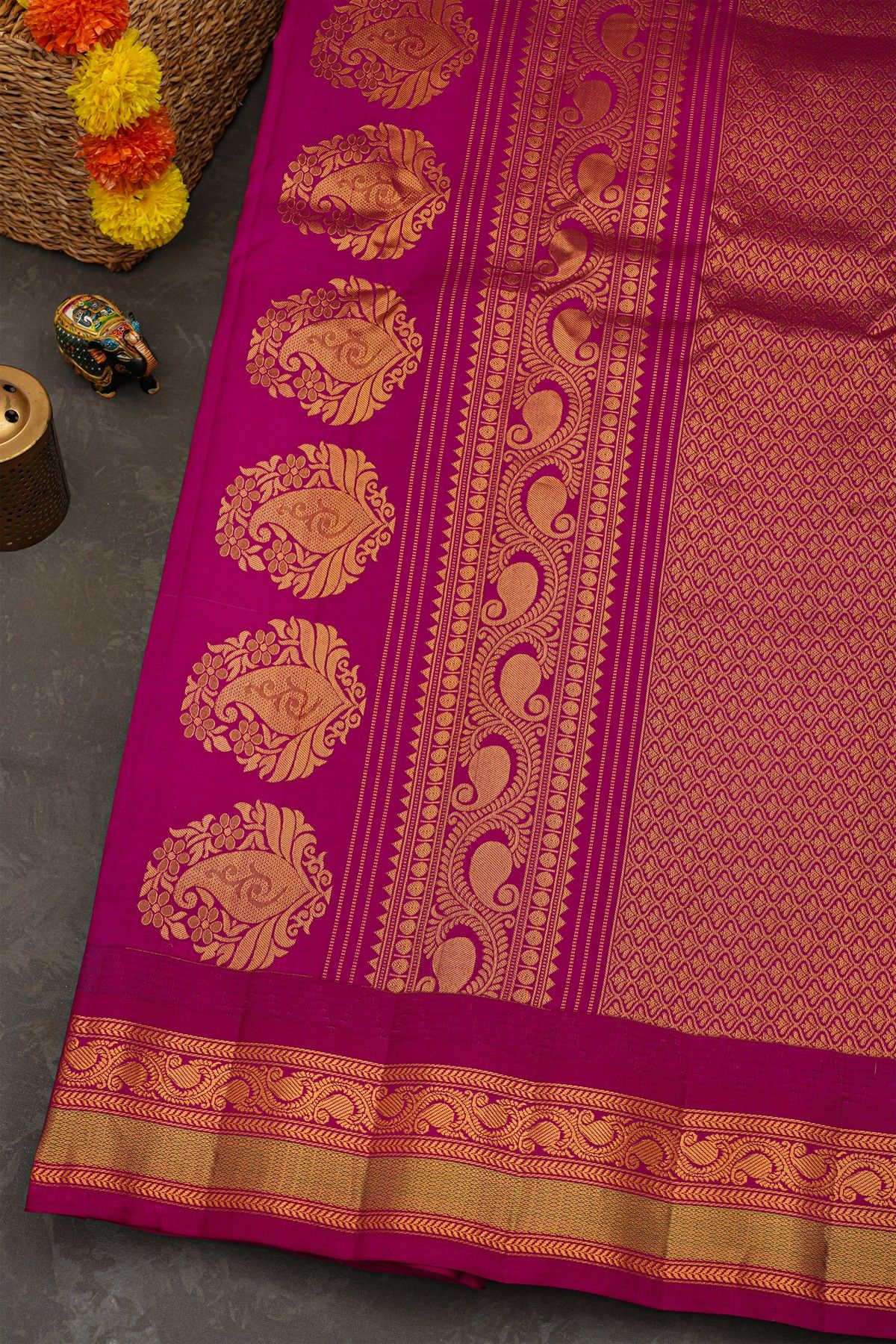 Gadwal Silk Sea Blue Saree