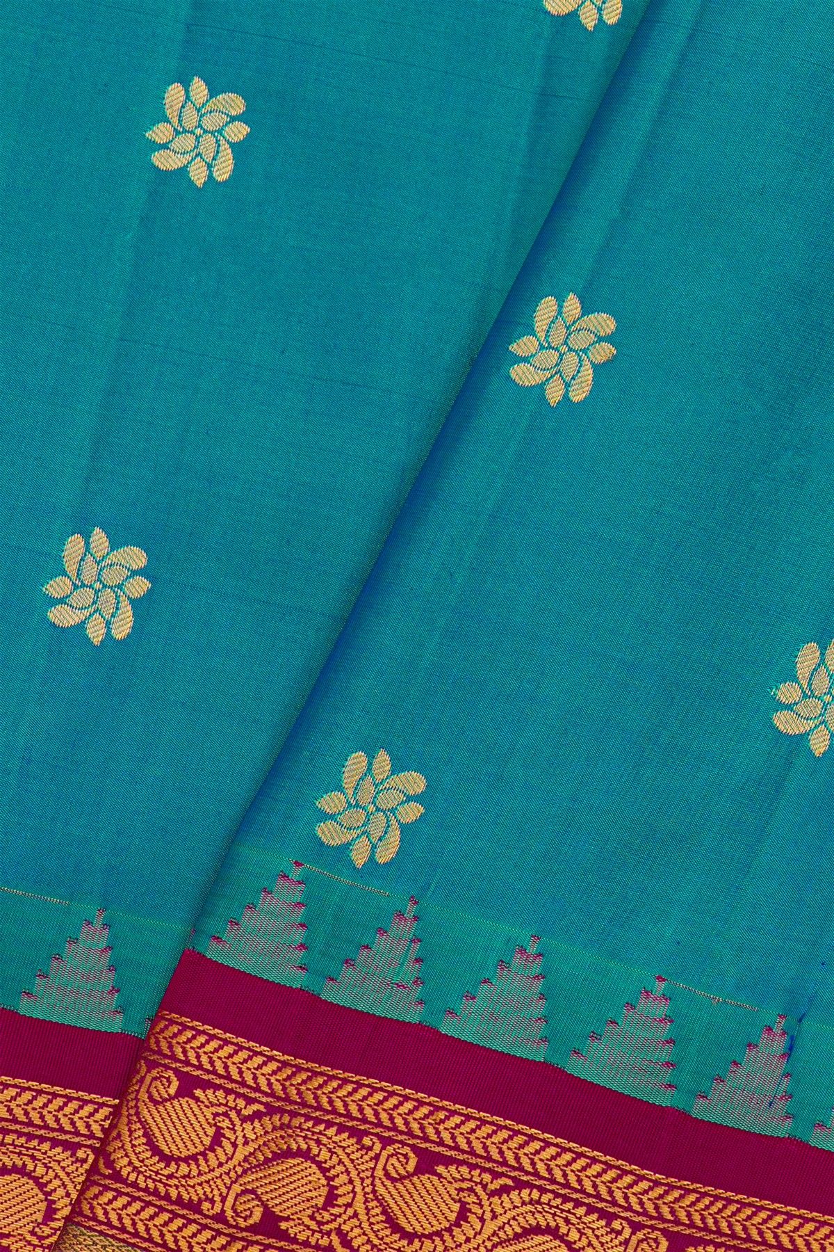 Gadwal Silk Sea Blue Saree