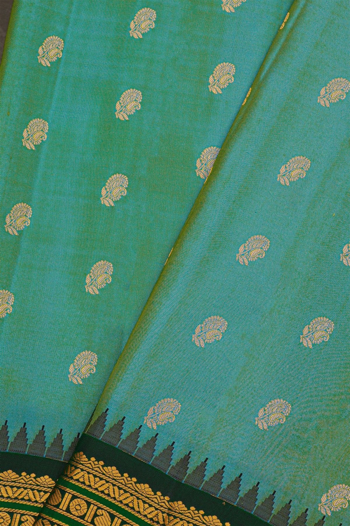 Gadwal Silk Sea Blue Saree