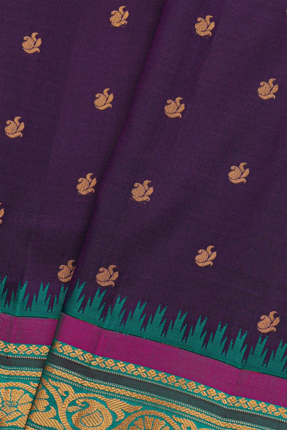 Gadwal Silk Navy Blue Saree