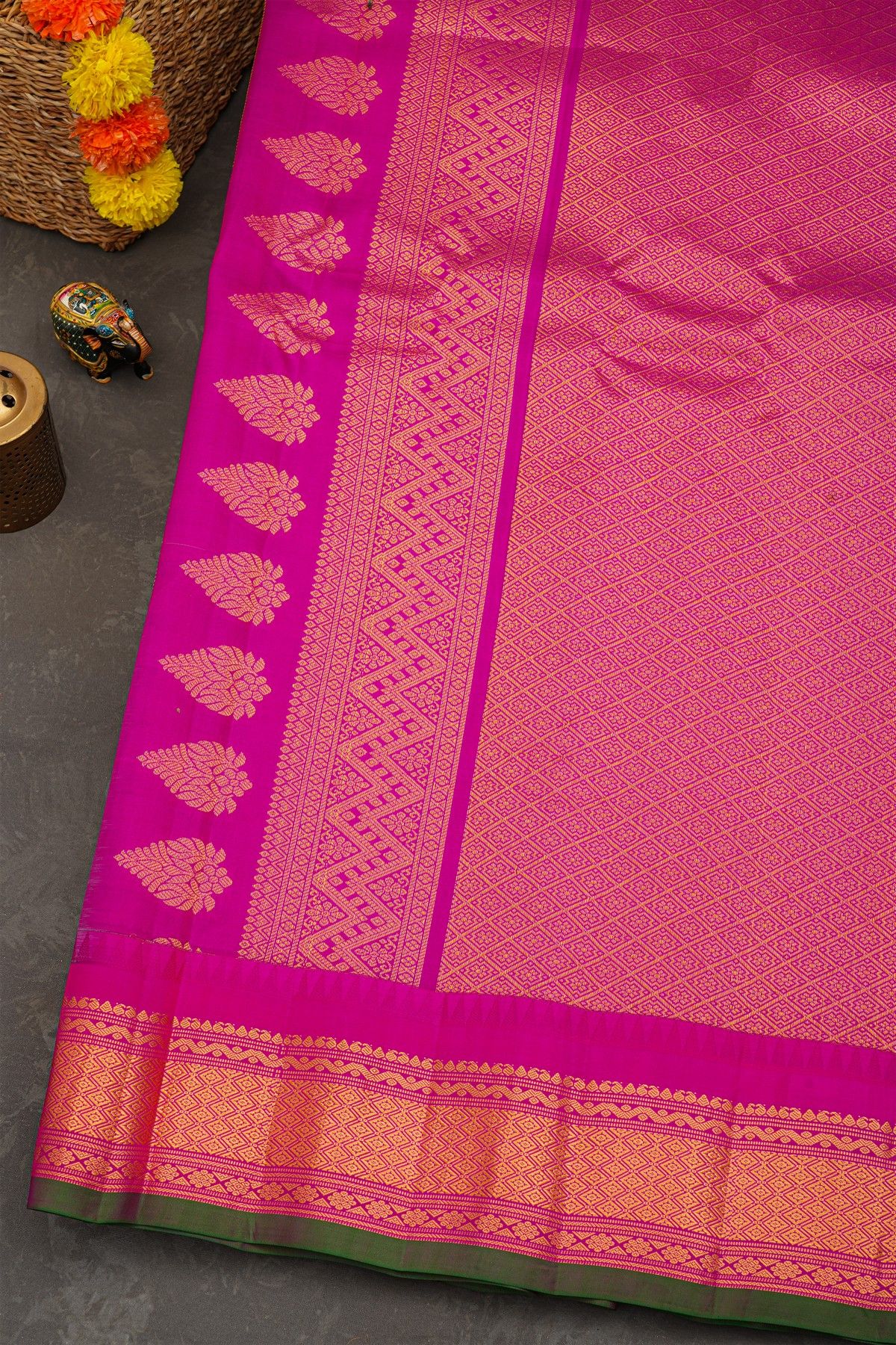 Gadwal Silk Sea Blue Saree