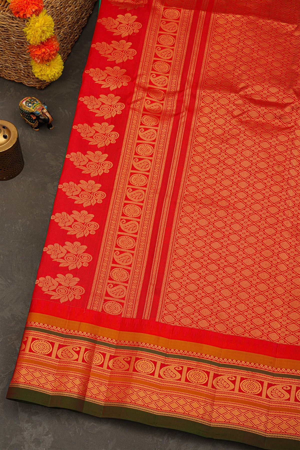 Gadwal Silk Sea Green Saree
