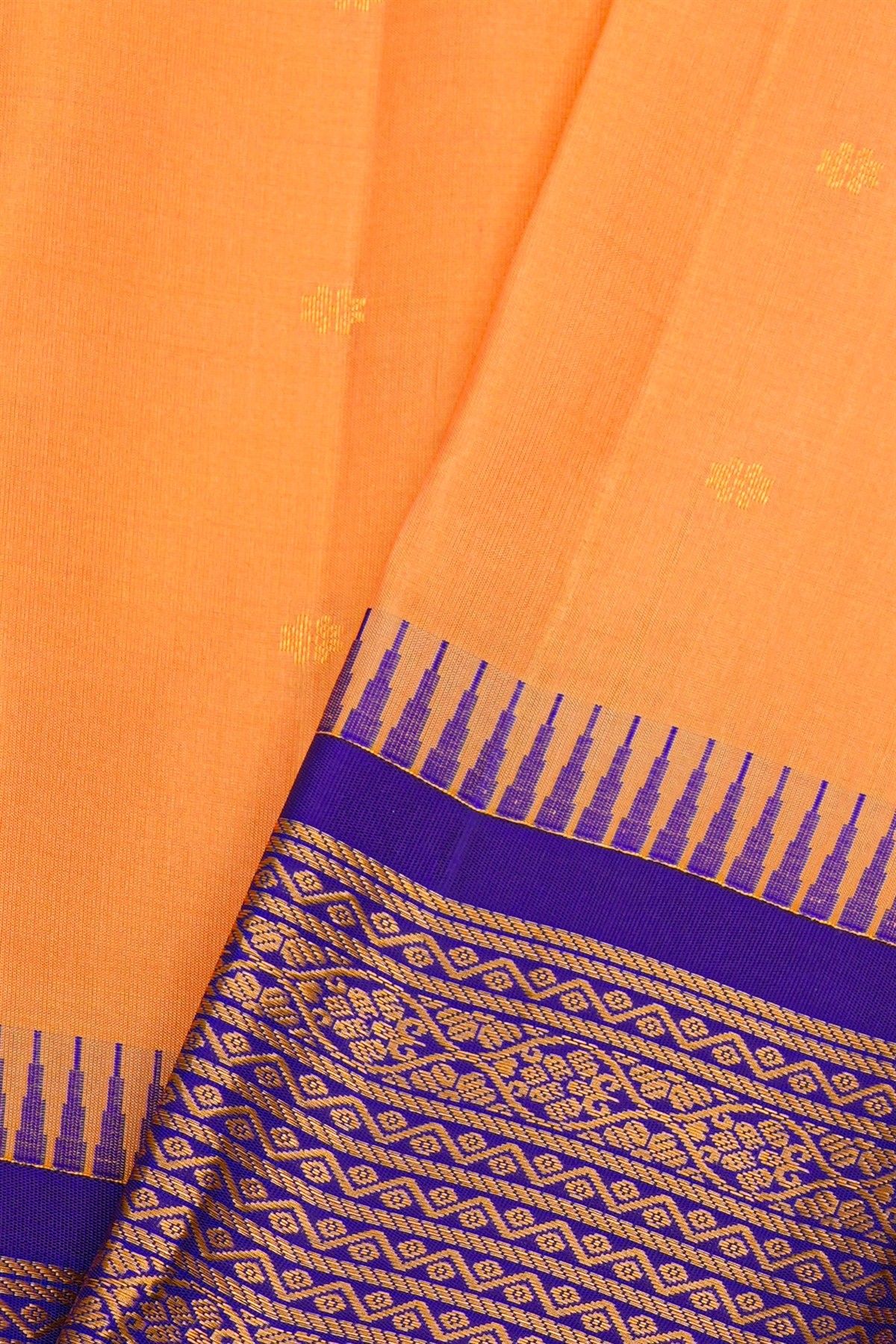Gadwal Silk Peach Saree