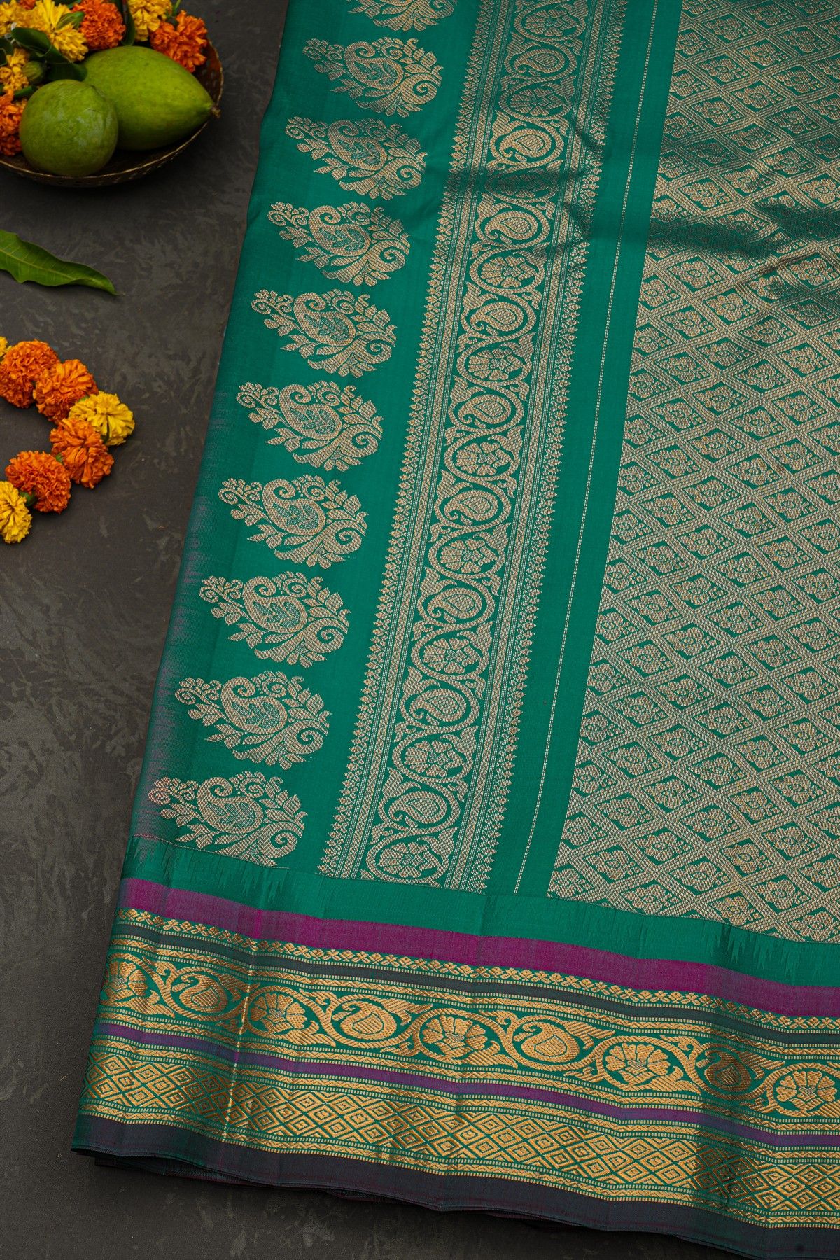 Gadwal Silk Red Saree