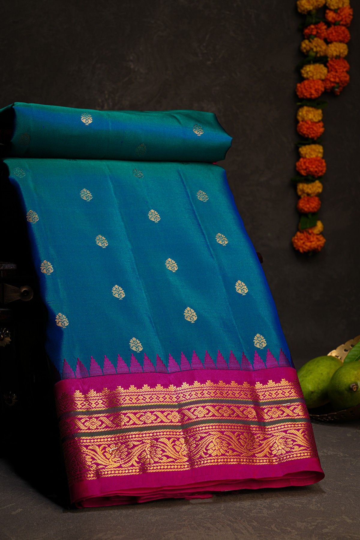 Gadwal Silk Blue Saree