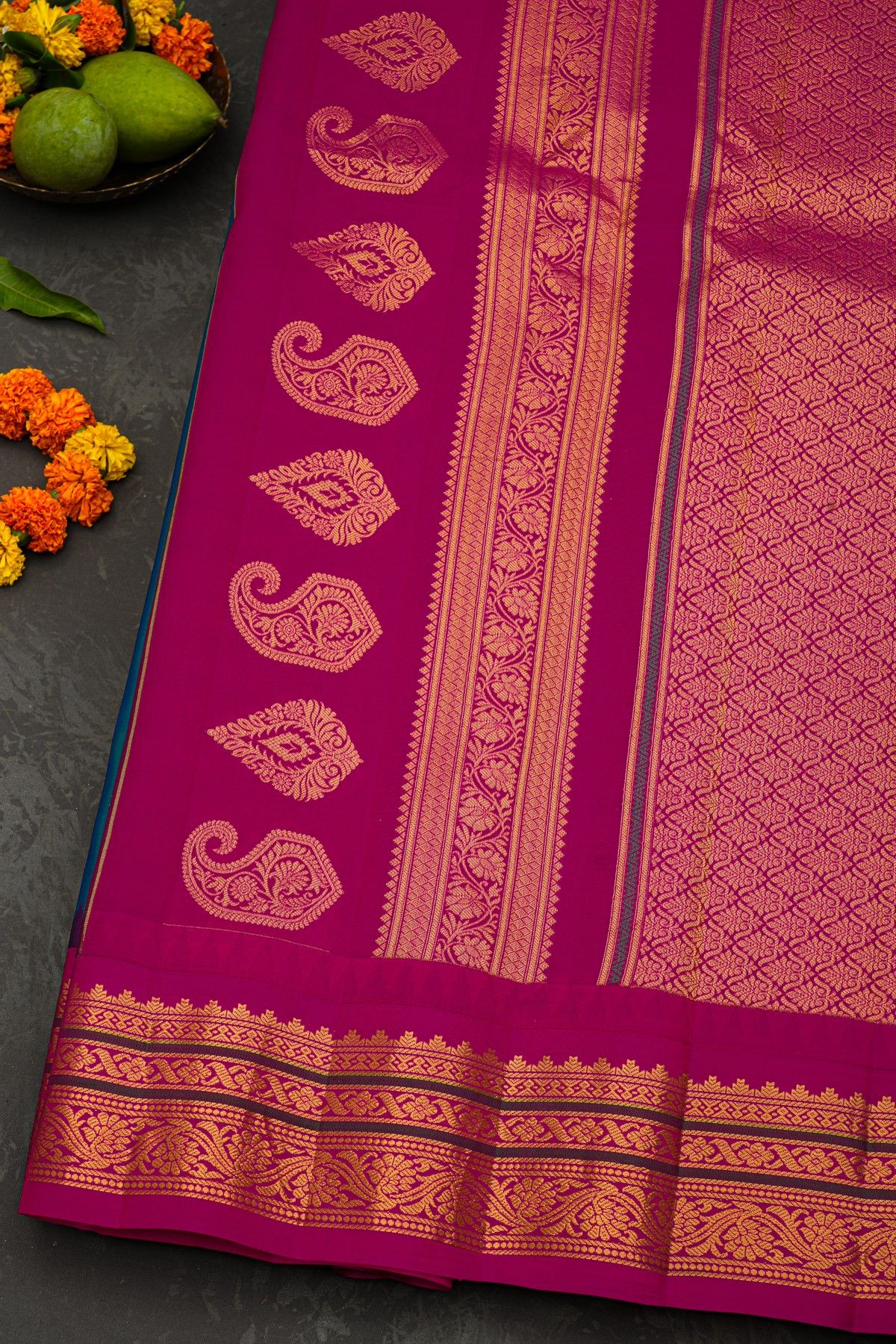 Gadwal Silk Blue Saree