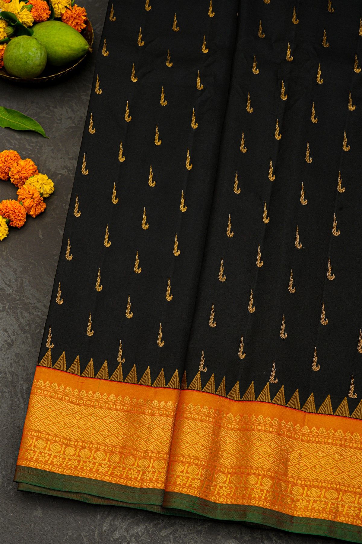 Gadwal Silk Black Saree