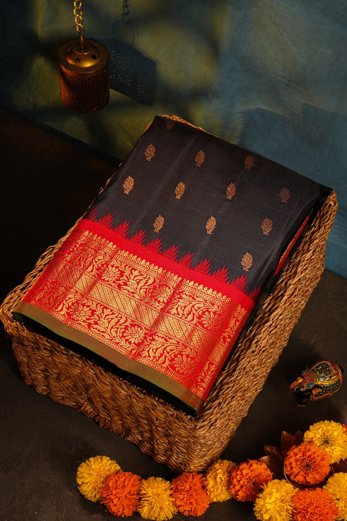 Gadwal Silk Black Saree