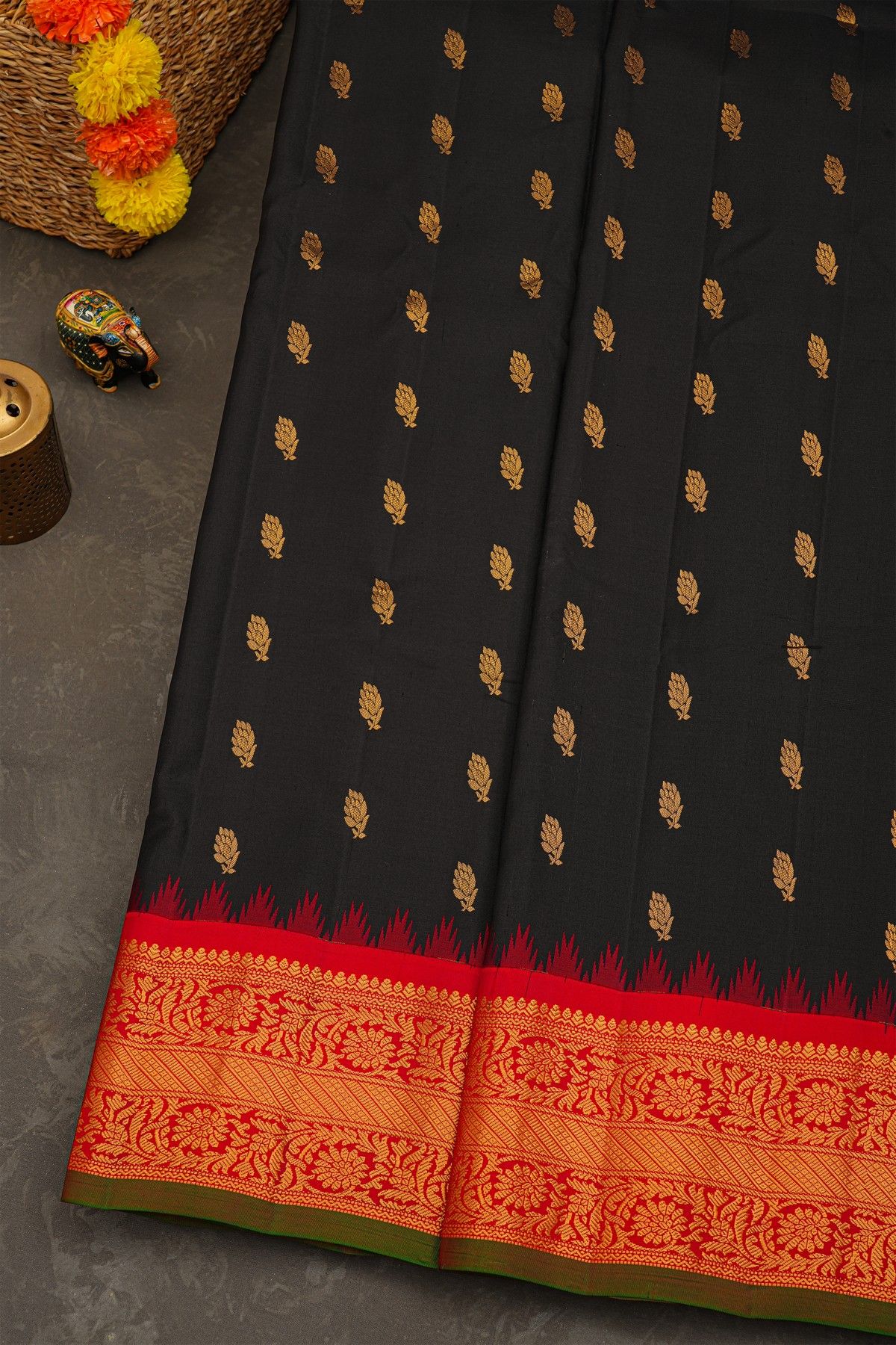 Gadwal Silk Black Saree