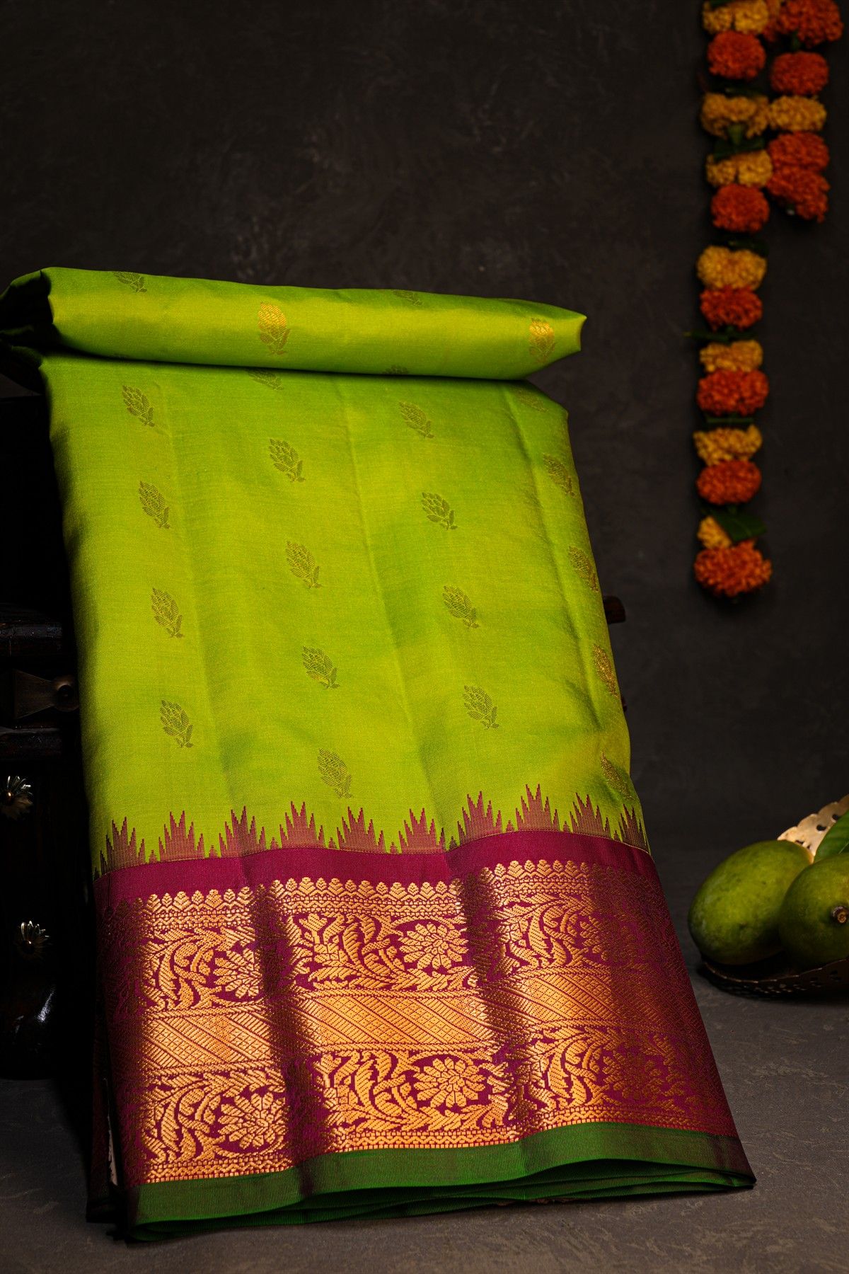 Gadwal Silk Green Saree