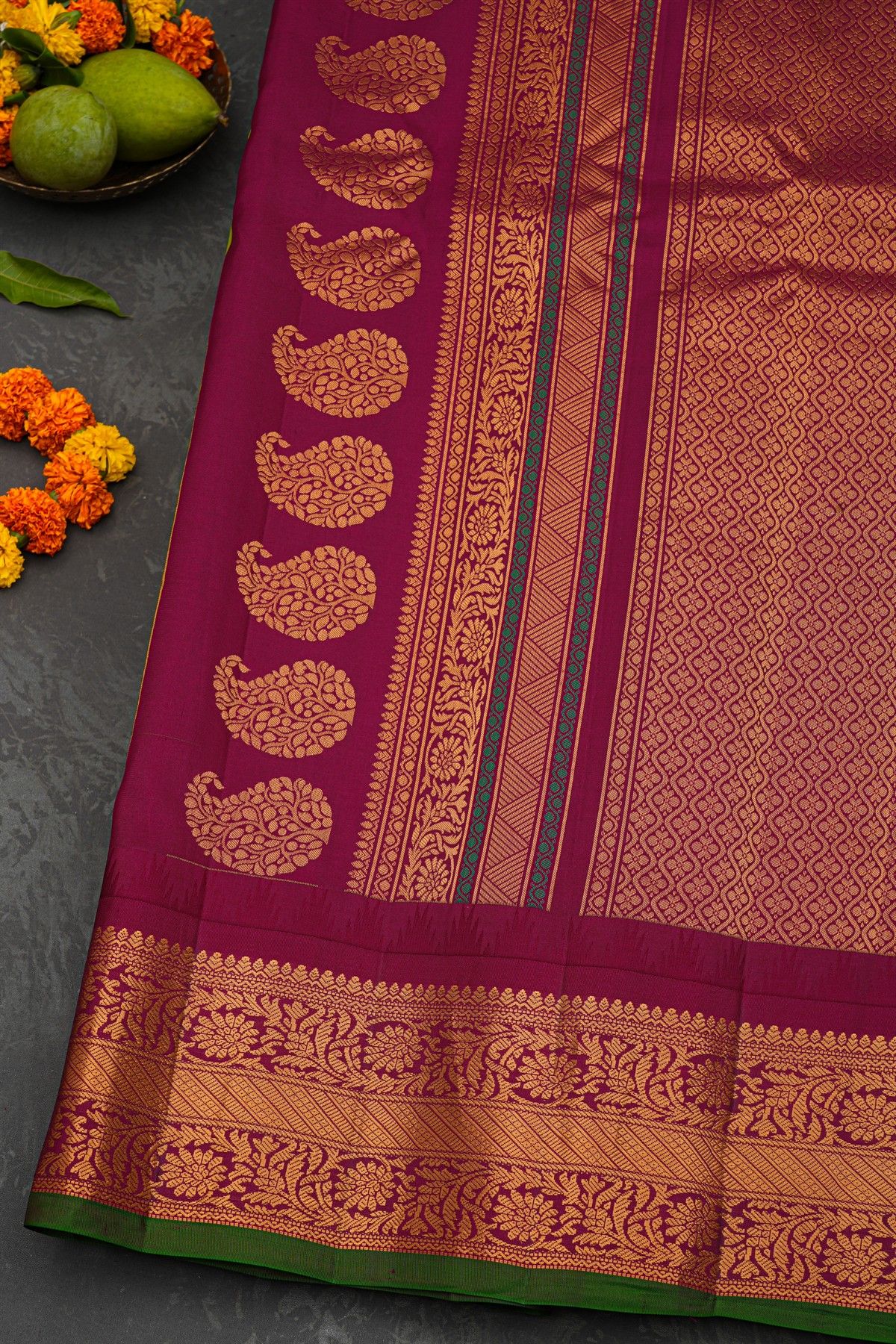 Gadwal Silk Green Saree