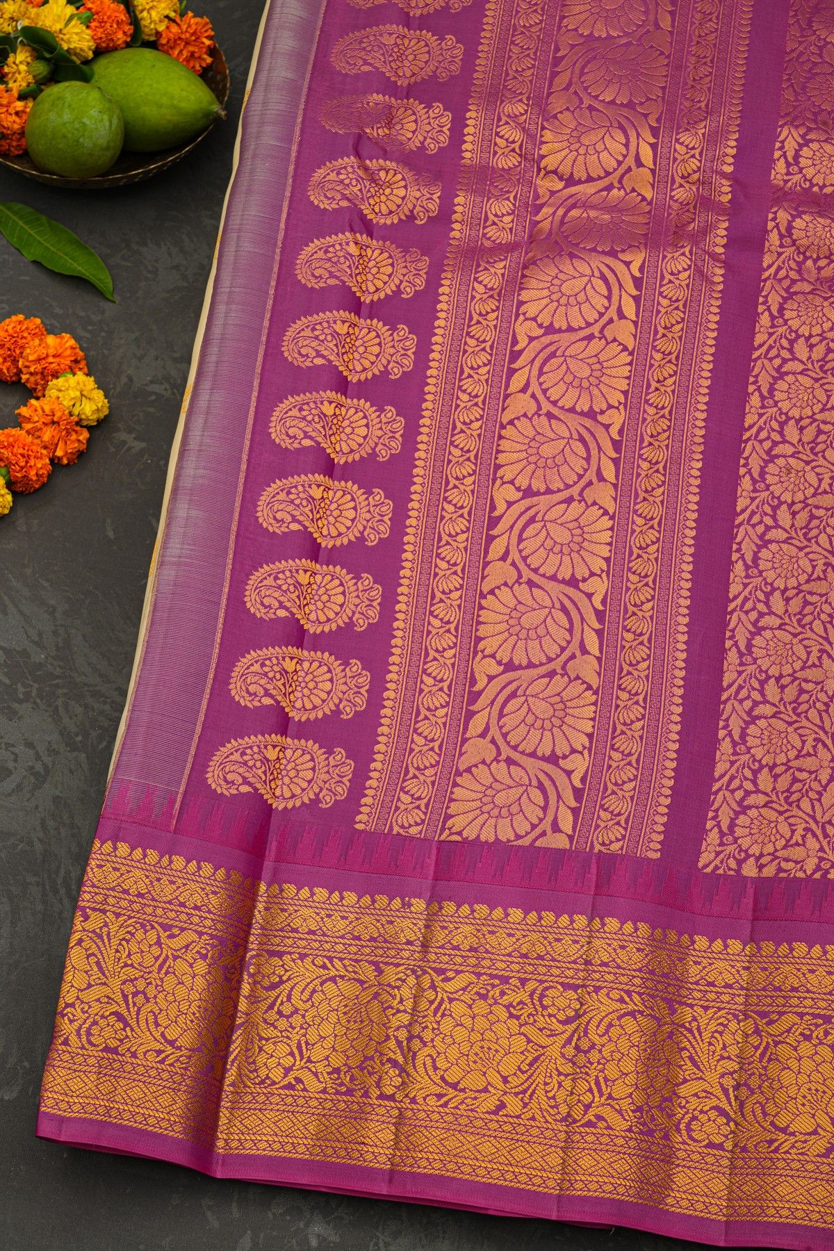 Gadwal Silk Off White Saree