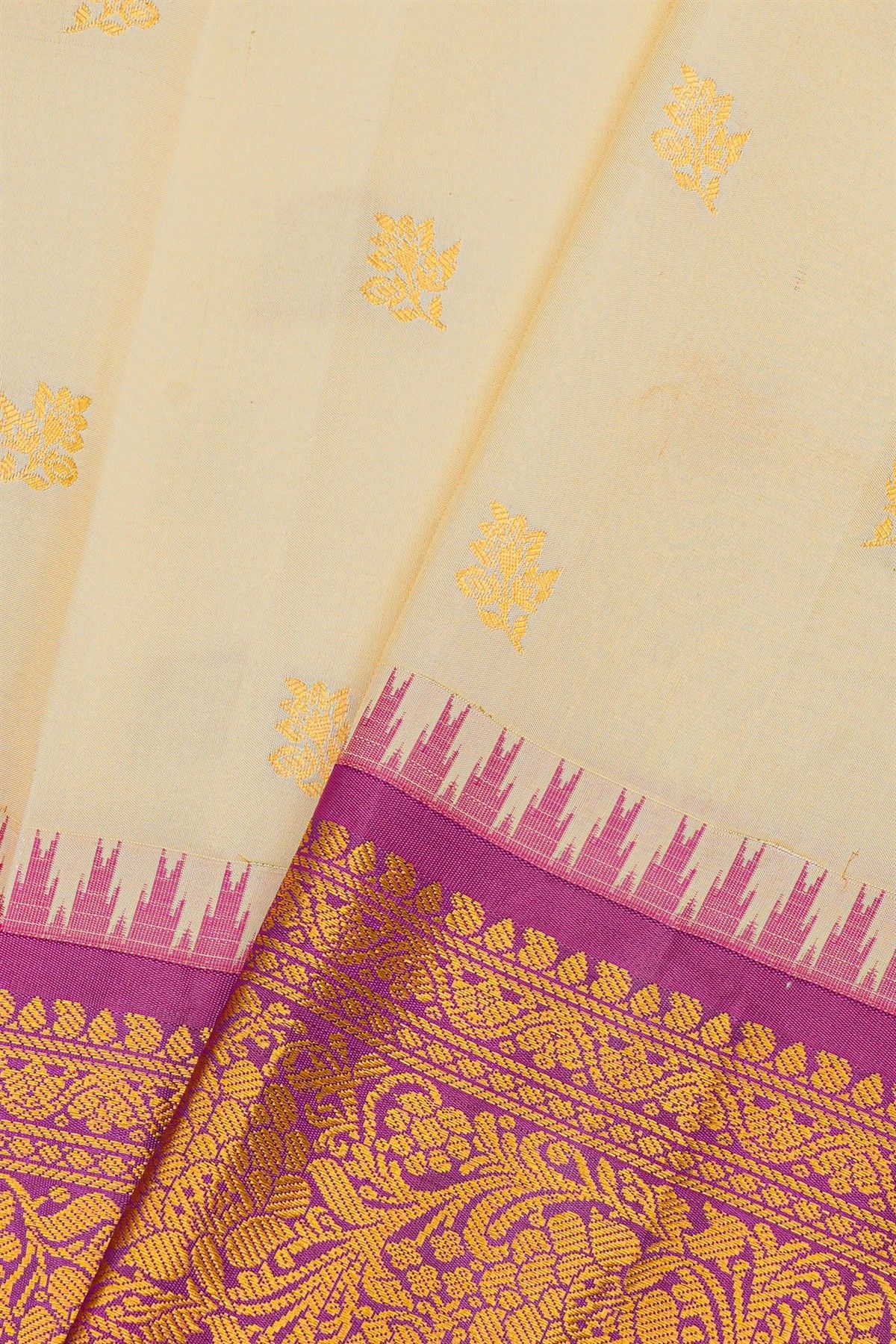 Gadwal Silk Off White Saree