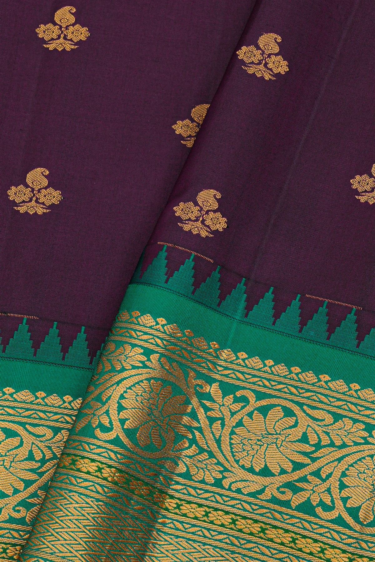 Gadwal Silk Dark Purple Saree