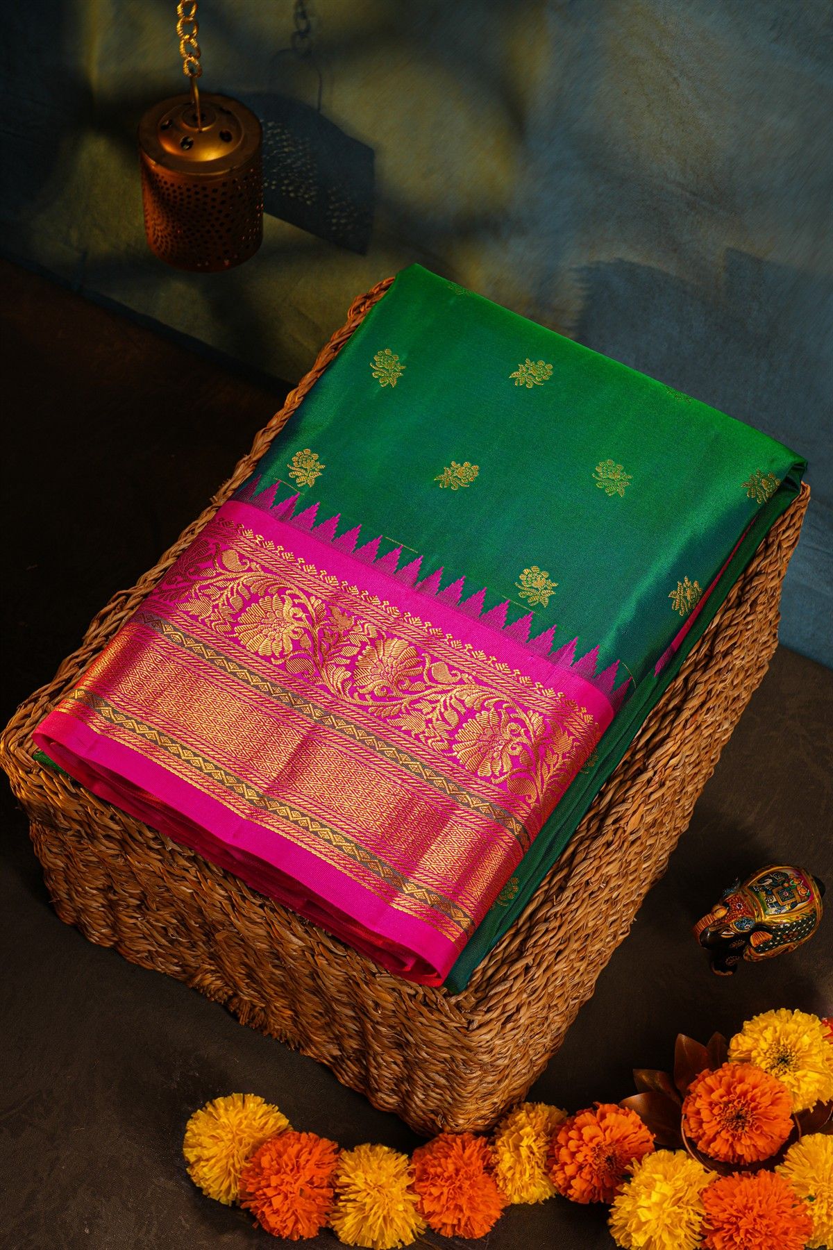Gadwal Silk Green Saree