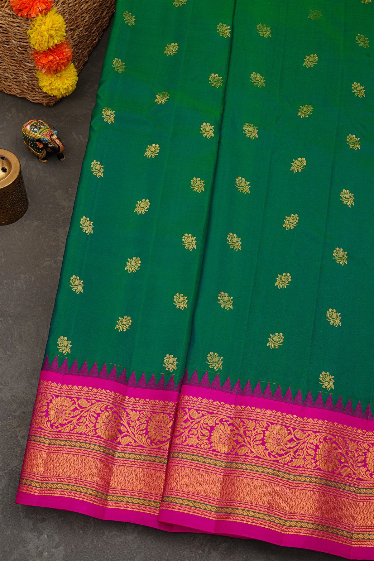 Gadwal Silk Green Saree