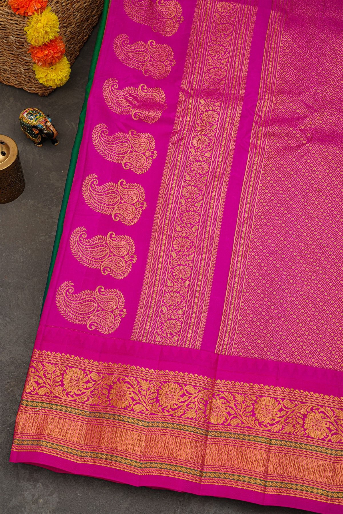 Gadwal Silk Green Saree