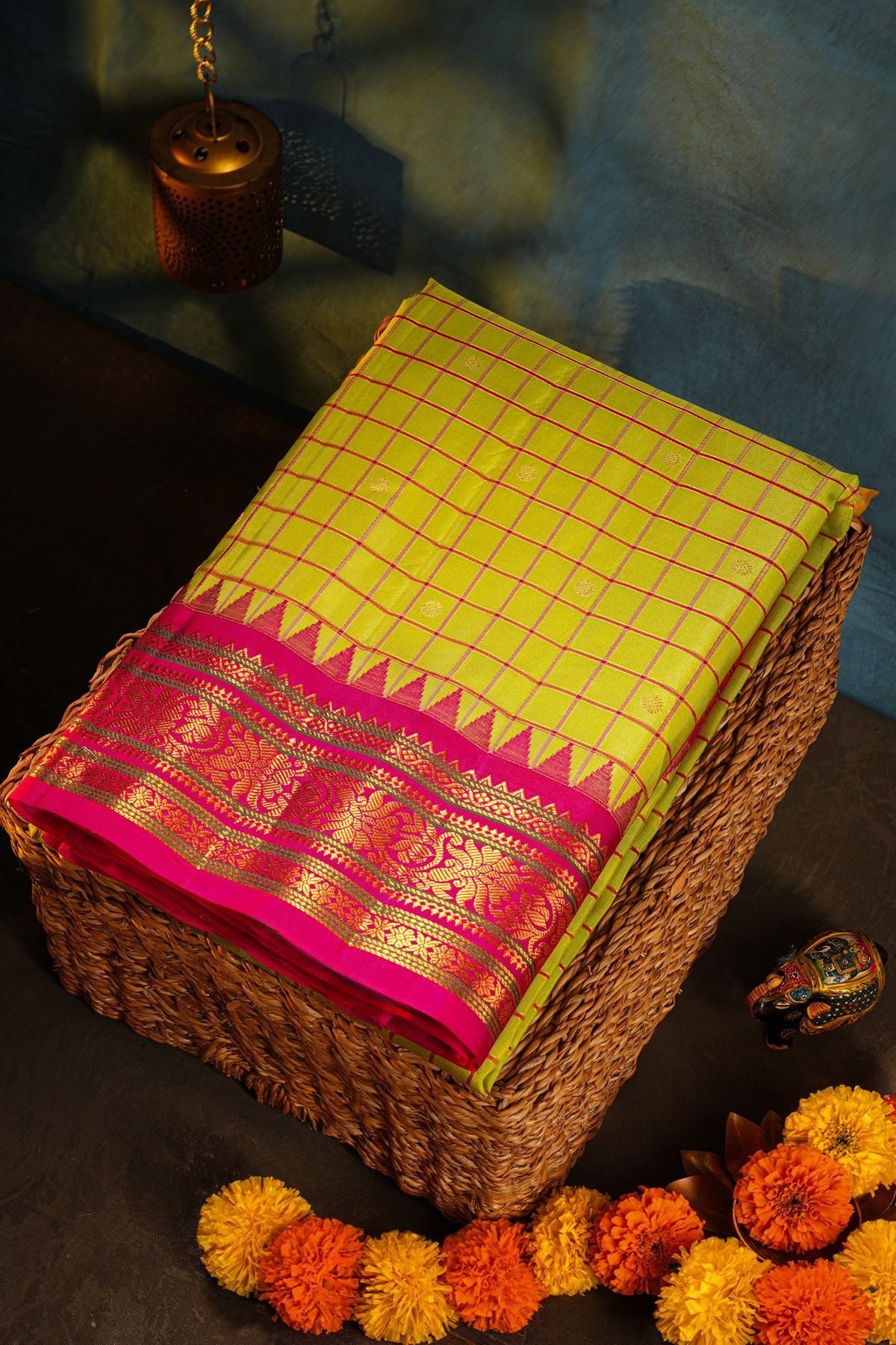Gadwal Silk Light Green Saree