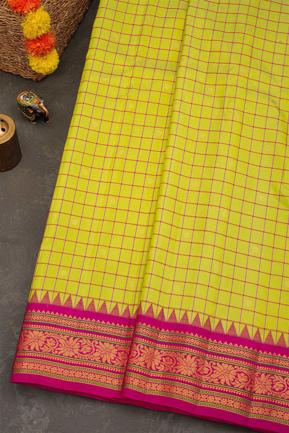 Gadwal Silk Light Green Saree