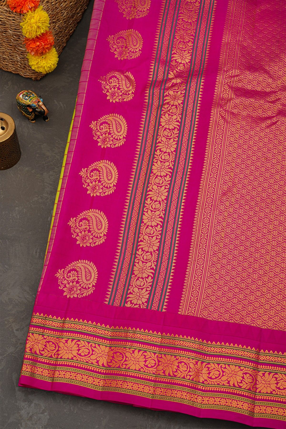 Gadwal Silk Light Green Saree