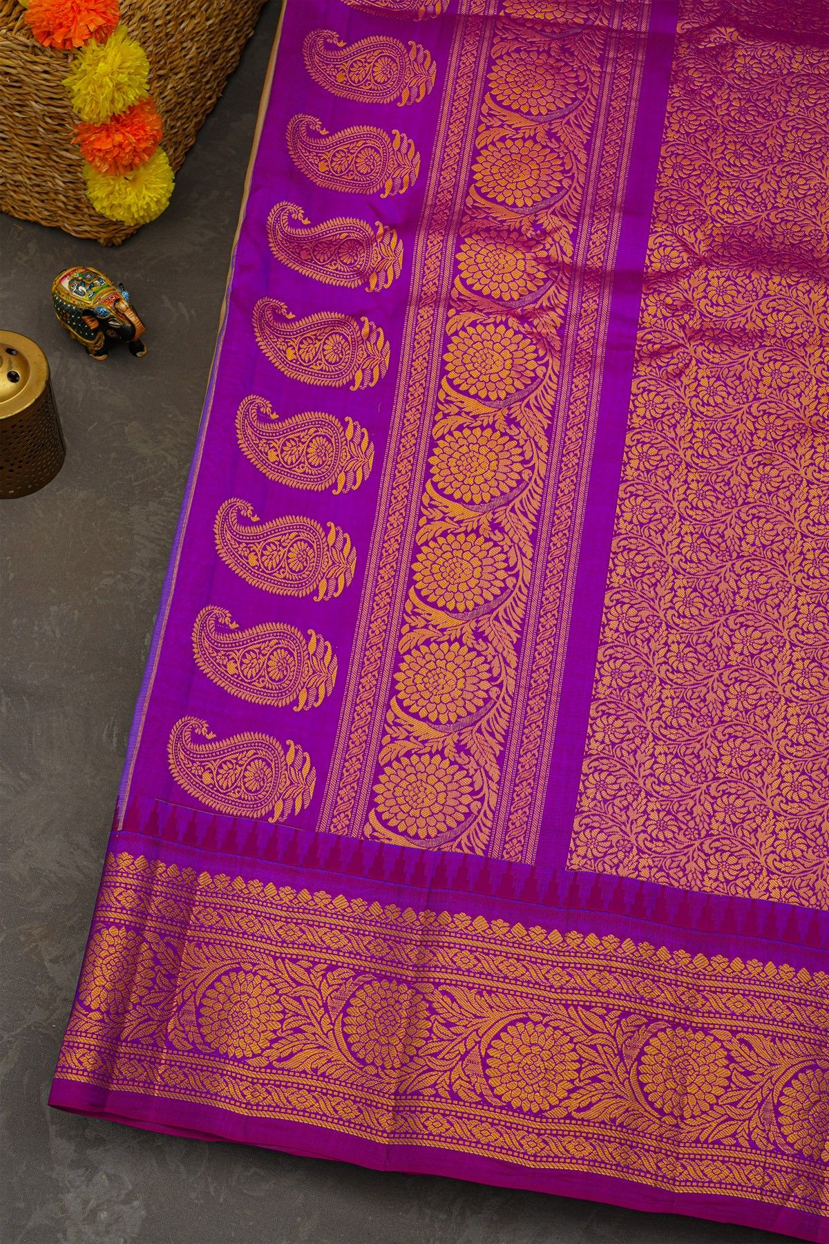 Gadwal Silk Cream Saree