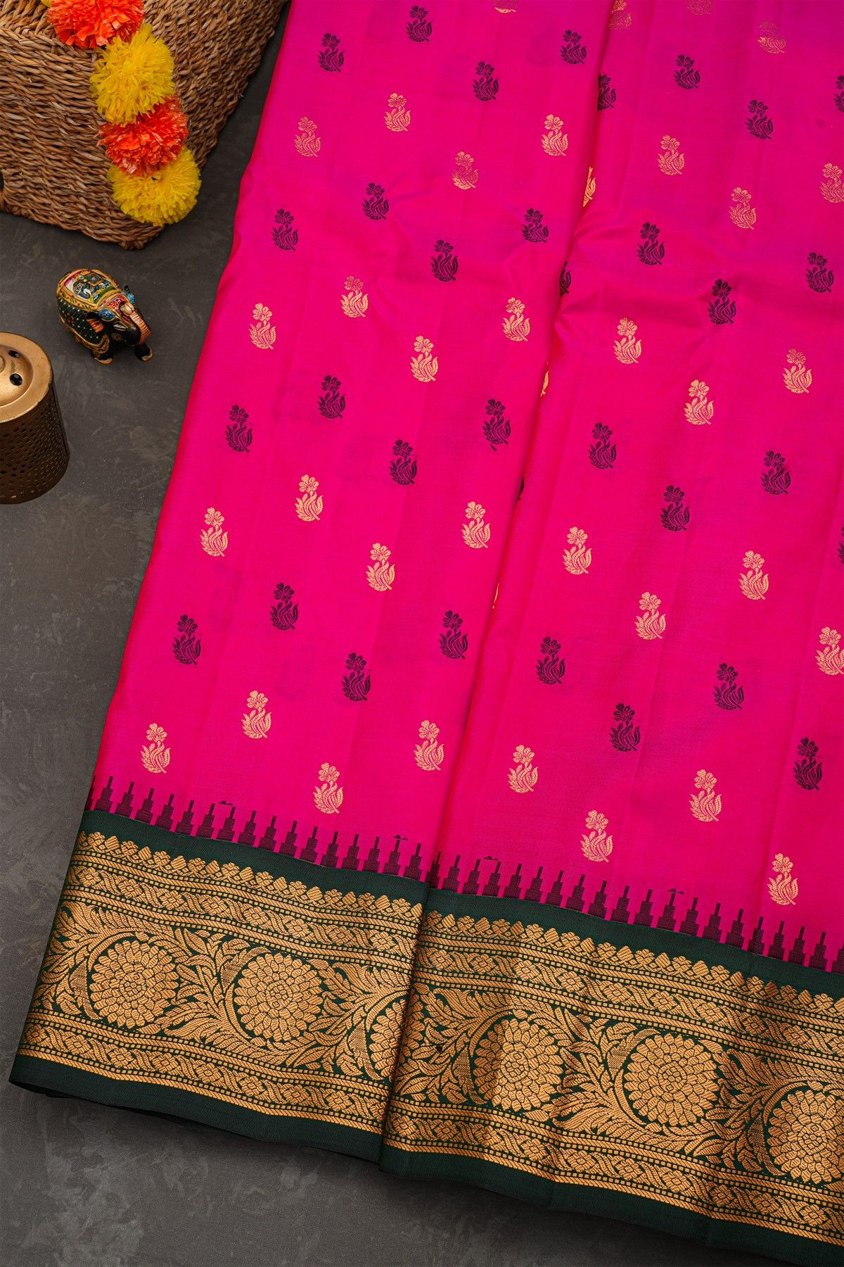 Gadwal Silk Pink Saree