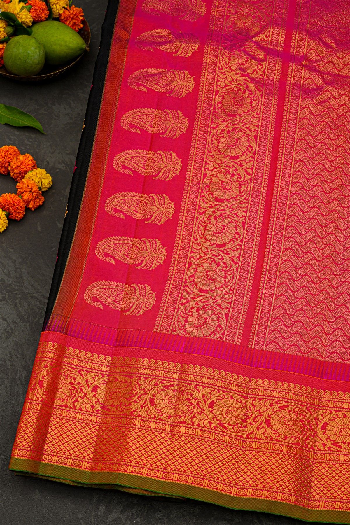 Gadwal Silk Black Saree