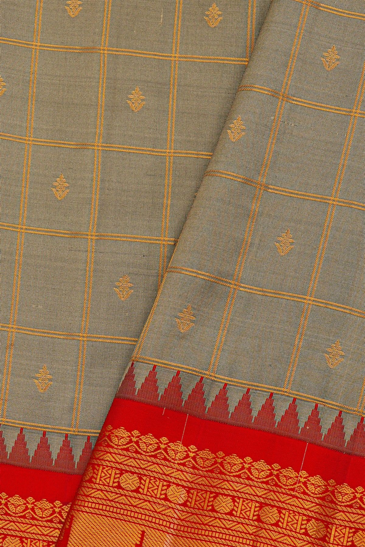Gadwal Silk Dark Grey Saree