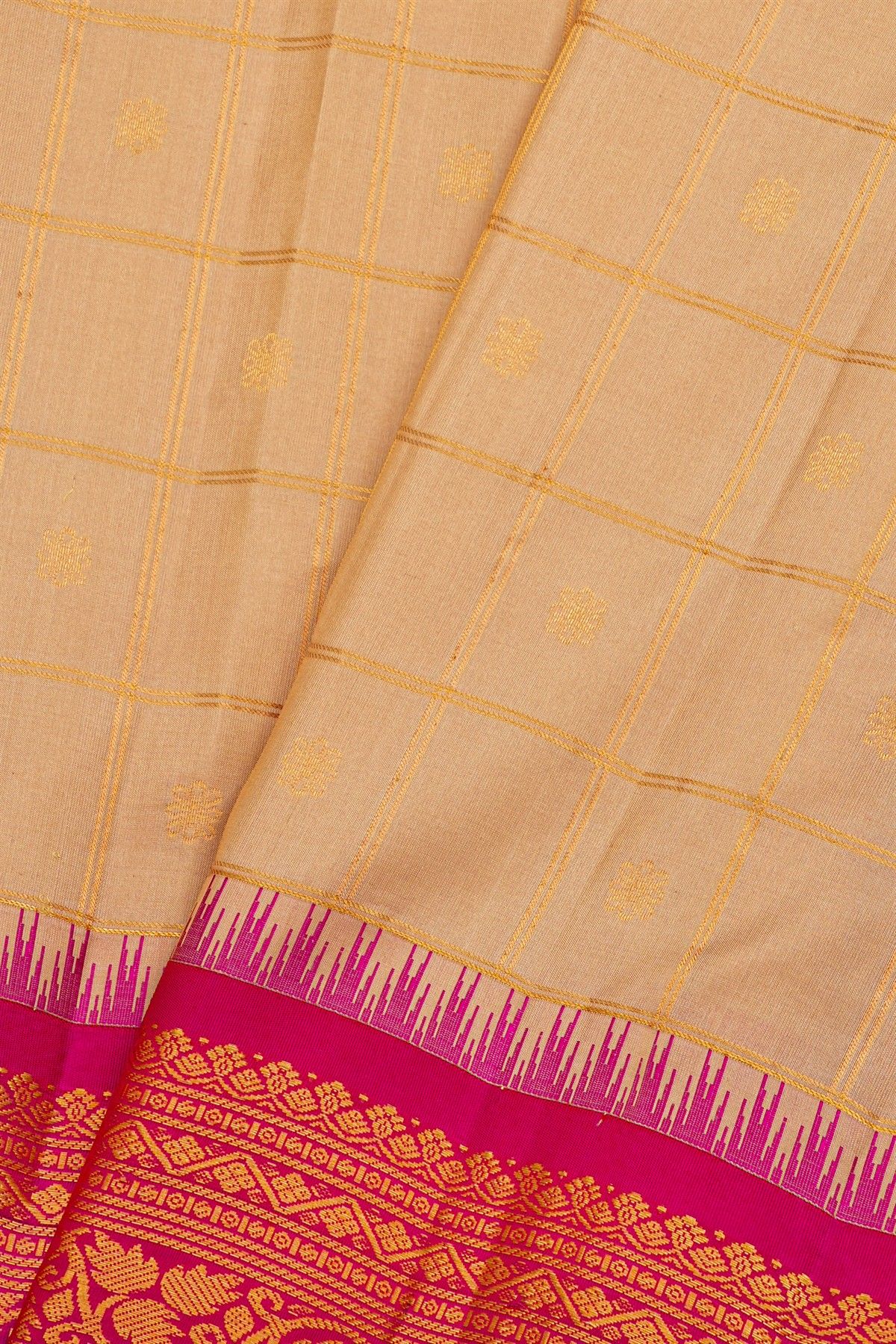 Gadwal Silk Cream Saree