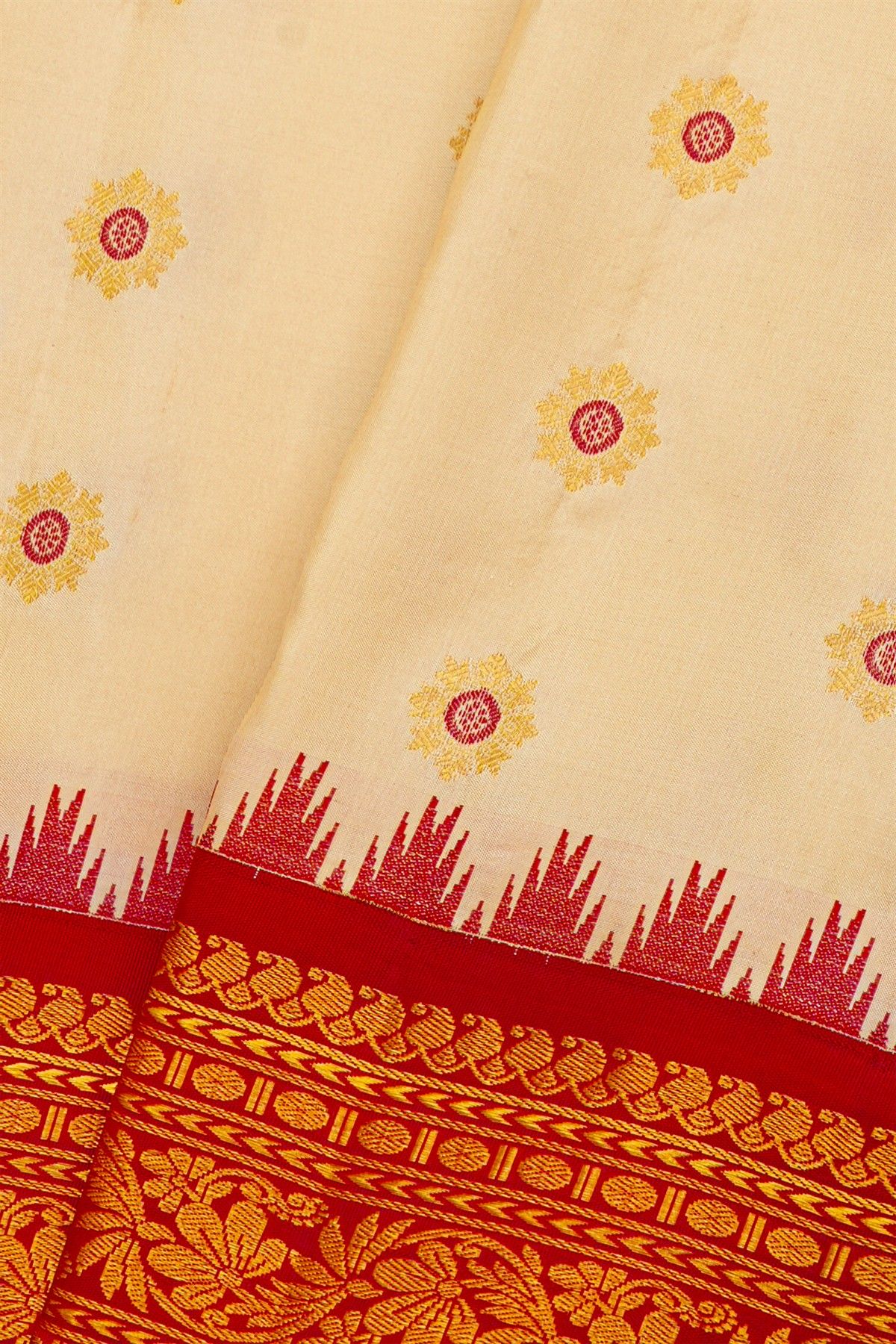 Gadwal Silk Cream Saree