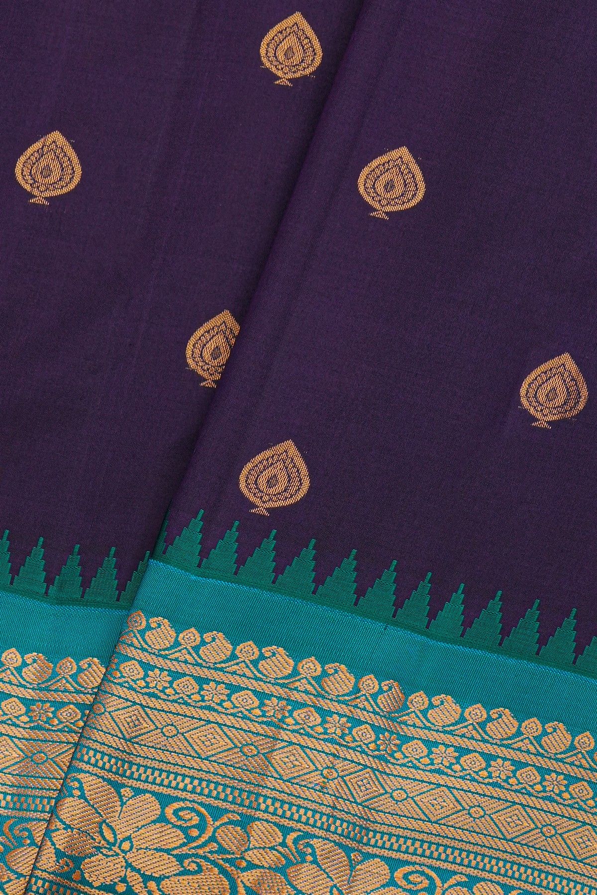 Gadwal Silk Navy Blue Saree