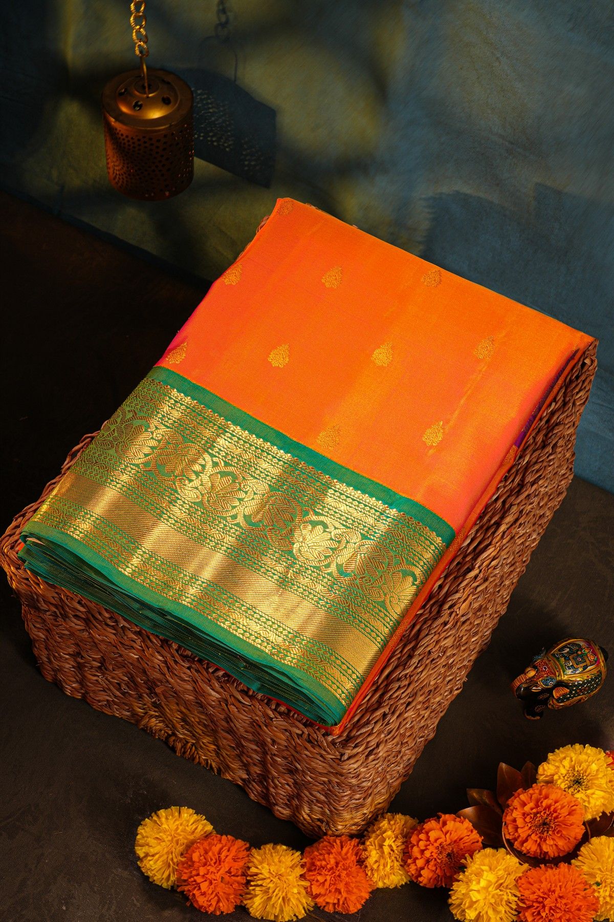 Gadwal Silk Orange Saree
