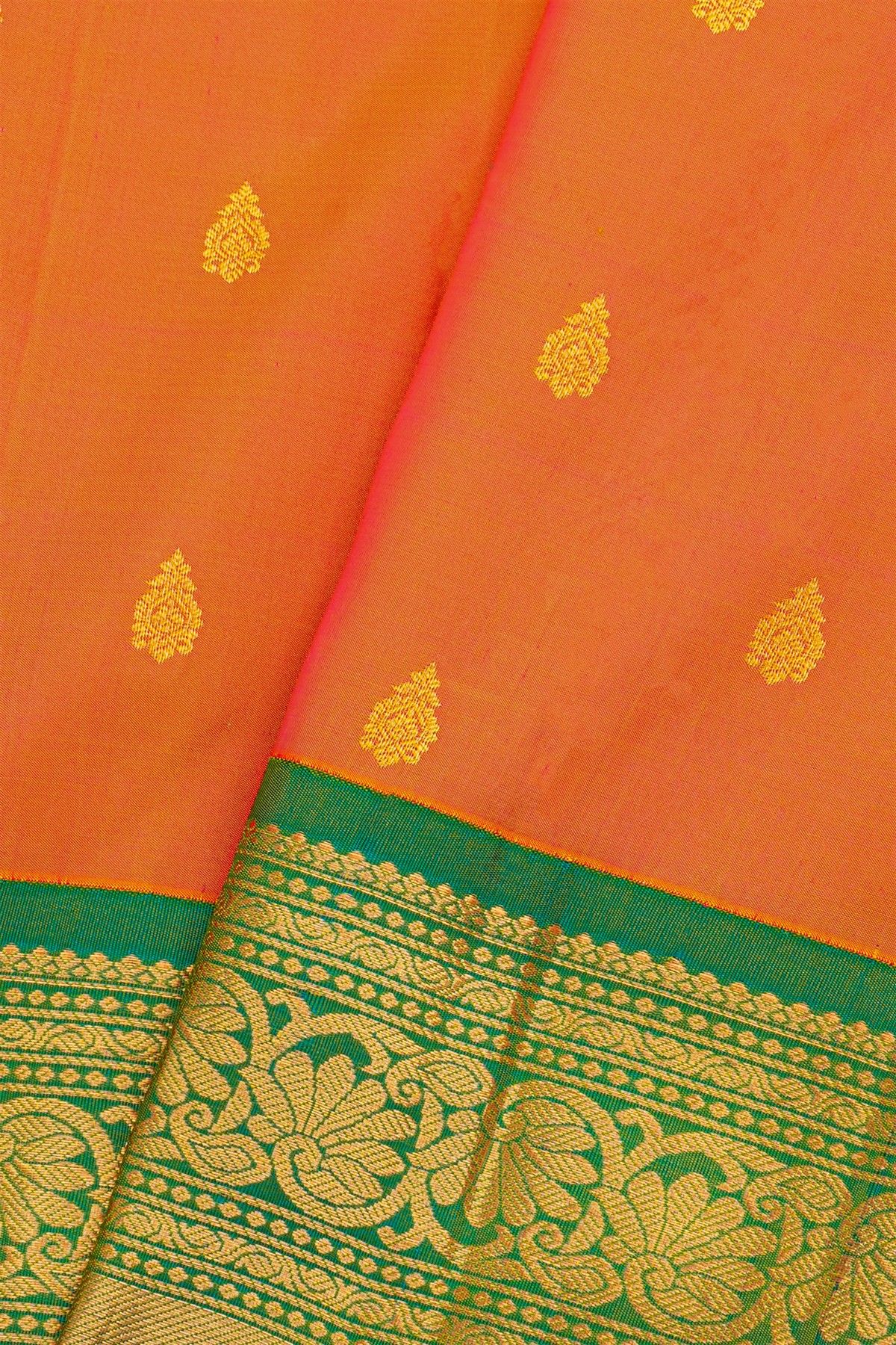 Gadwal Silk Orange Saree
