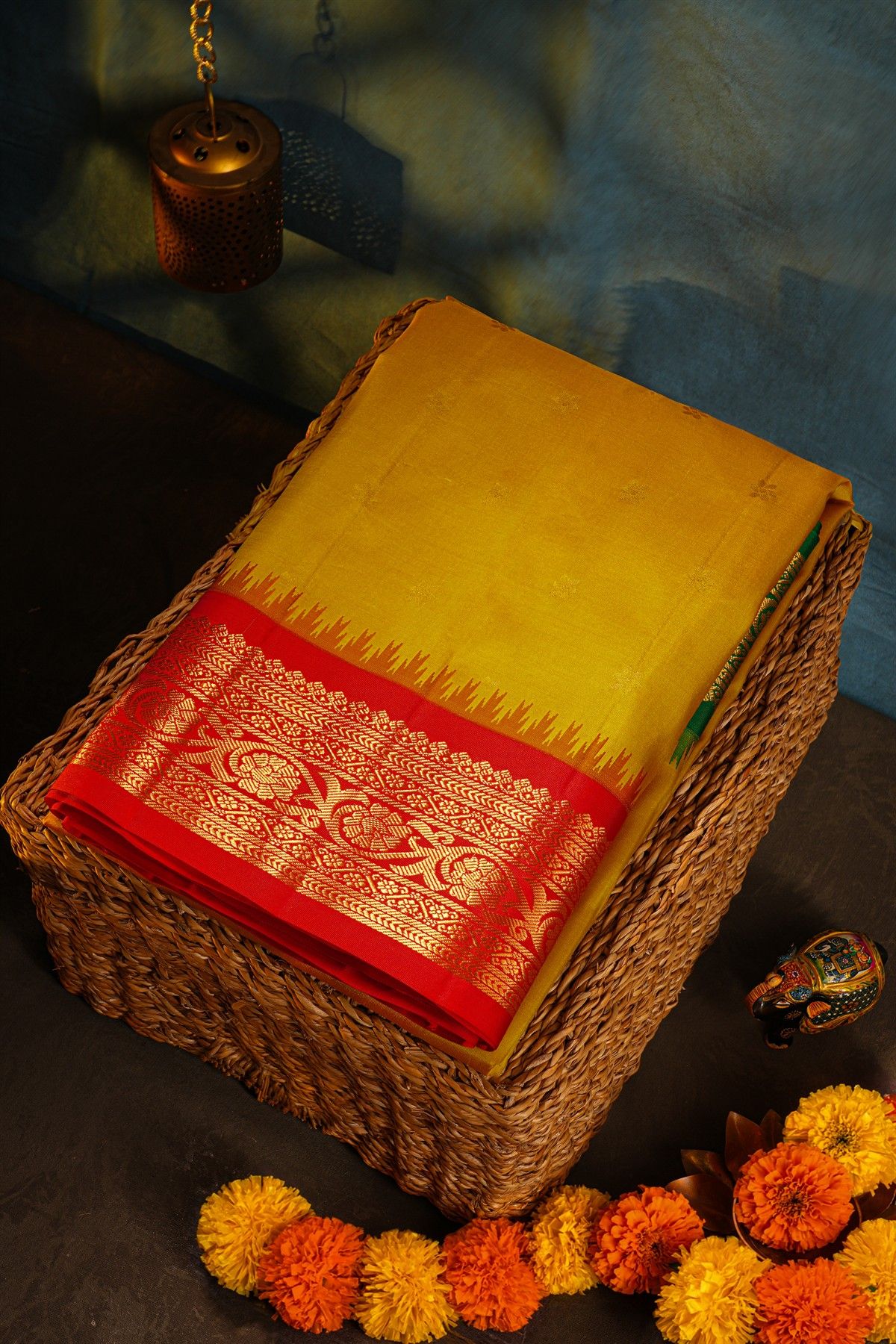 Gadwal Silk Yellow Saree