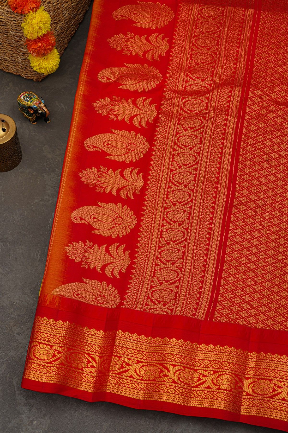 Gadwal Silk Yellow Saree