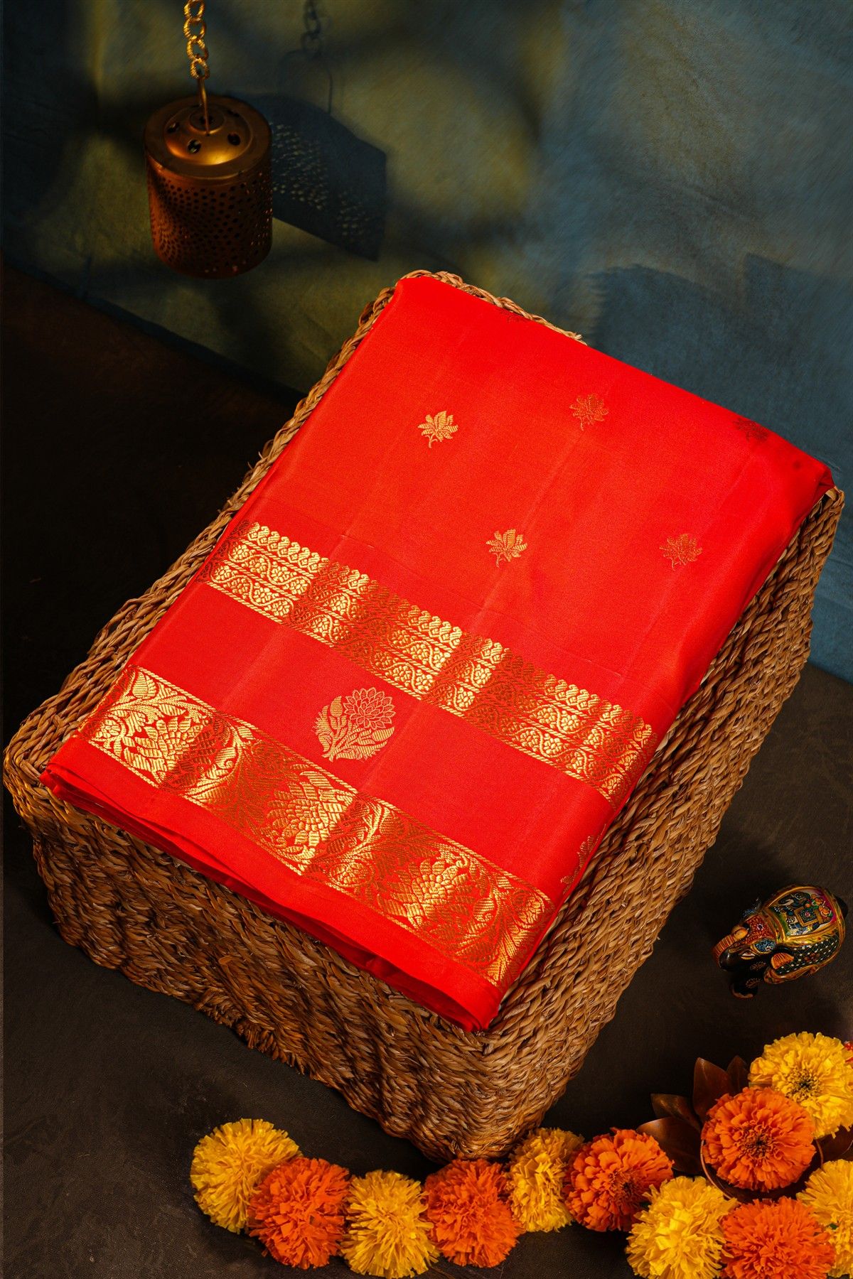 Gadwal Silk Red Saree