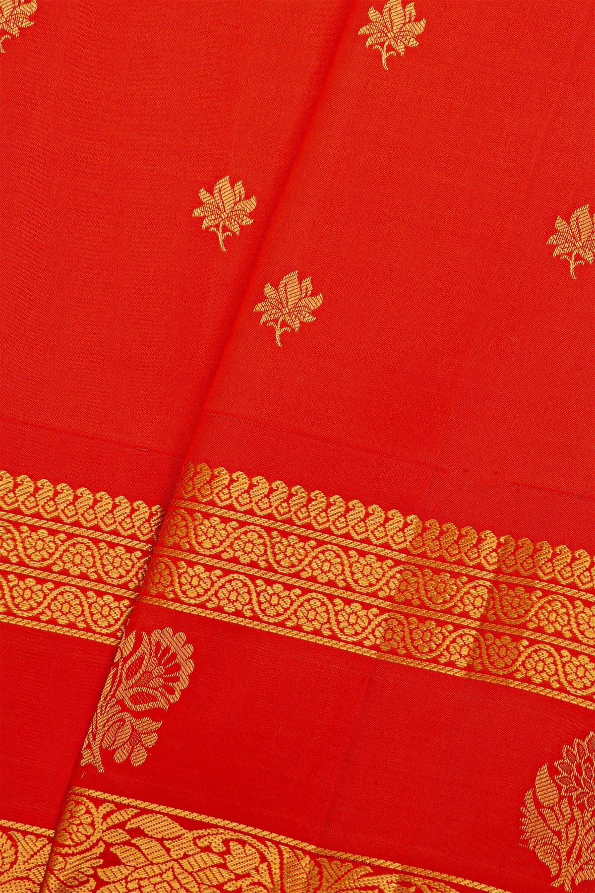 Gadwal Silk Red Saree