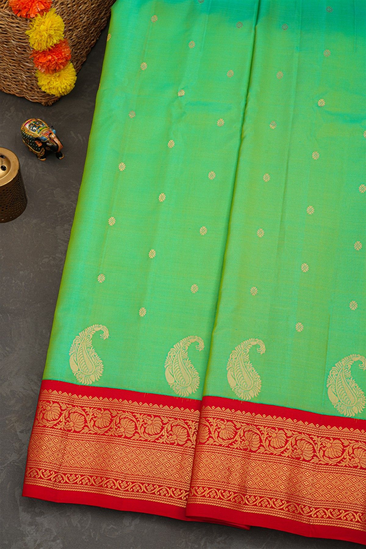 Gadwal Silk Sea Green Saree