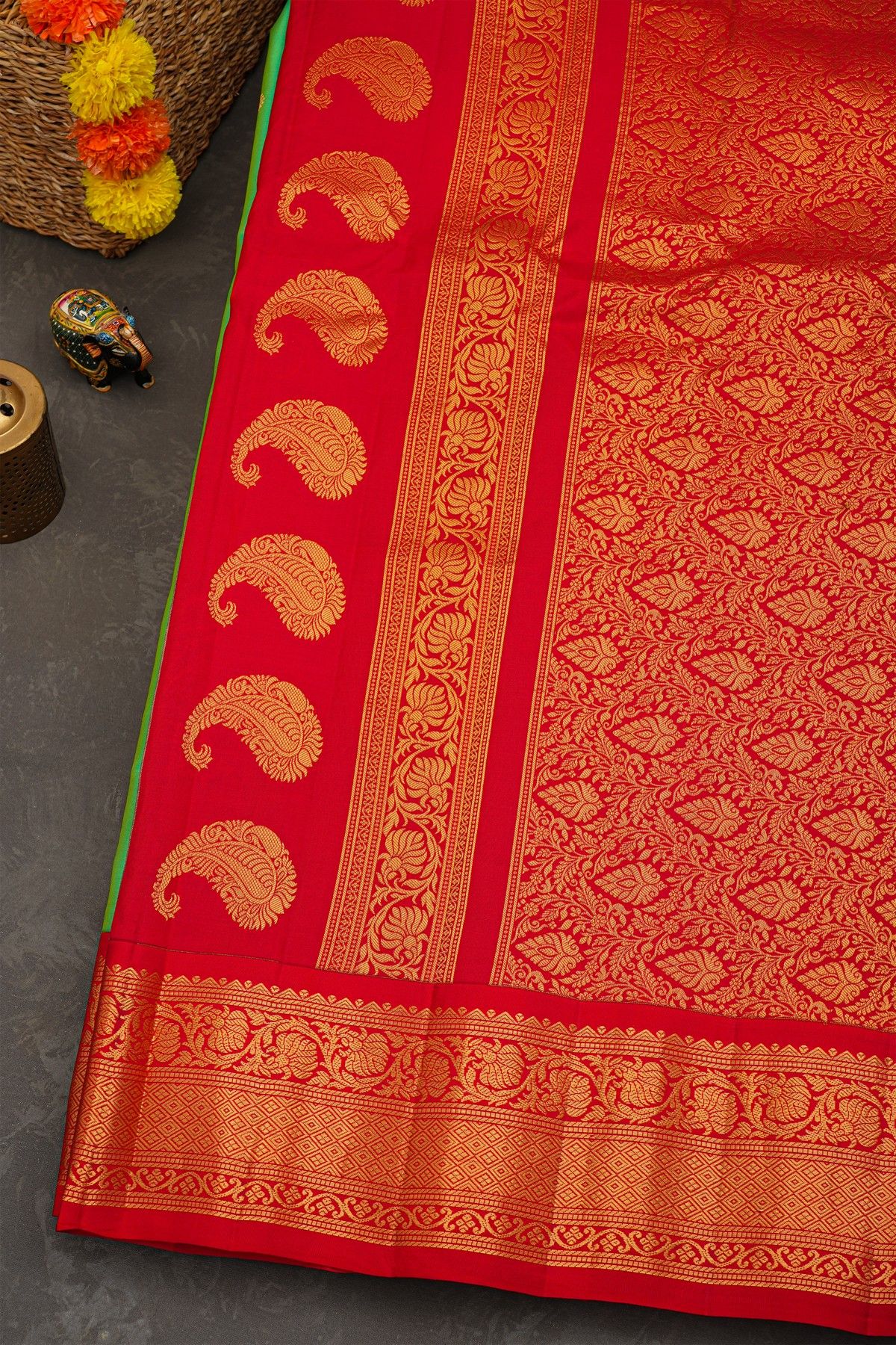 Gadwal Silk Sea Green Saree